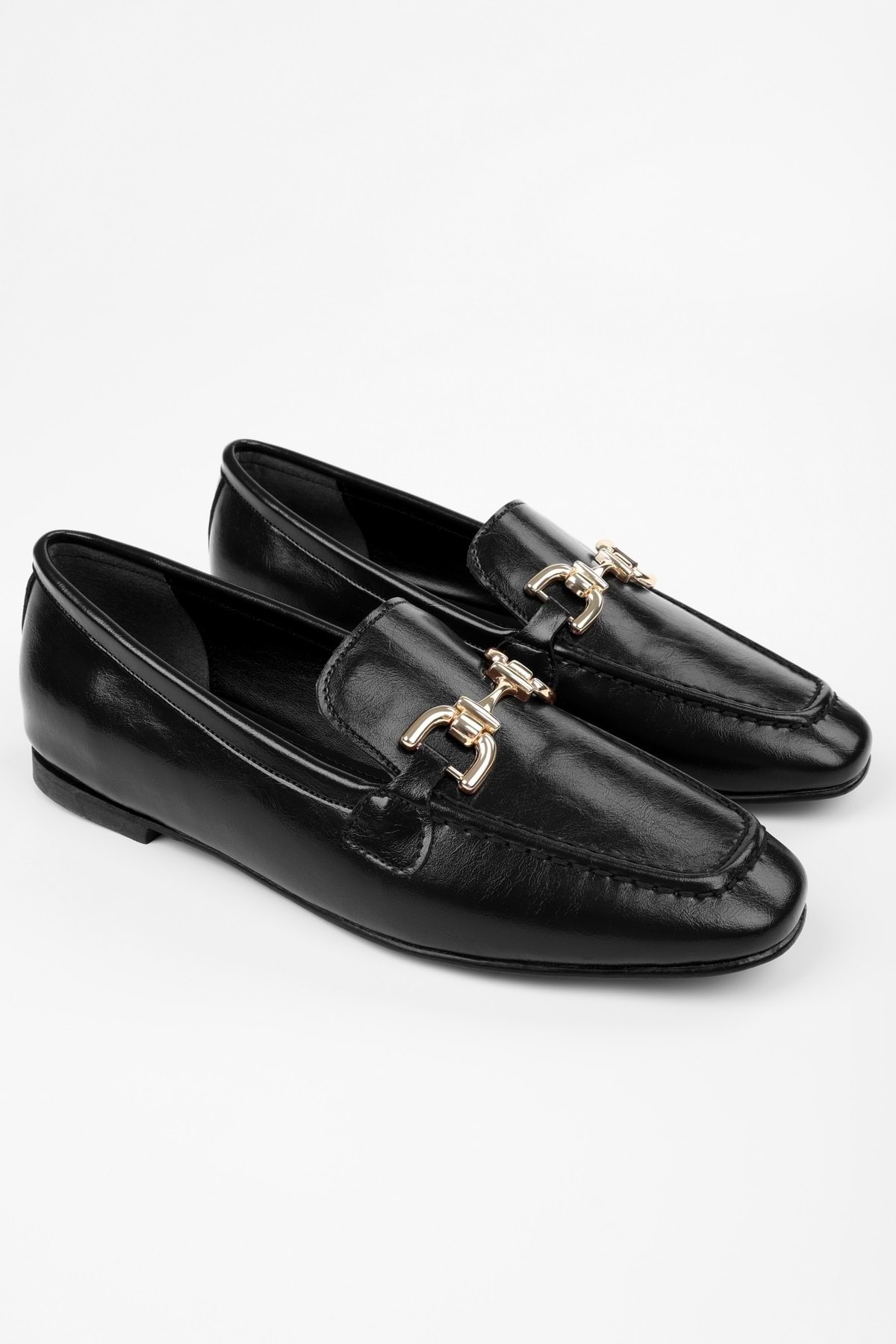Shoeberry-Women's Daze Black Skin Ballerinas 4