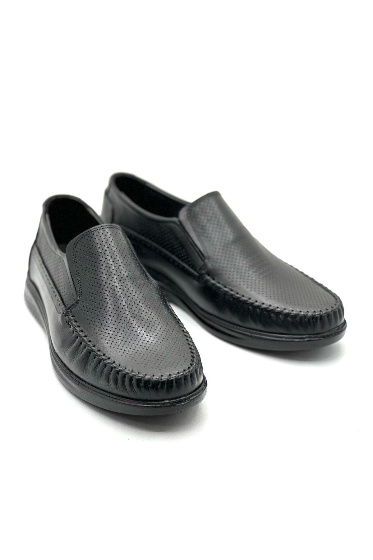 کفش های کژوال مردانه چرم واقعی سیاه تابستان کاملاً راحت فوق العاده لوبری روزانه BESS SHOES