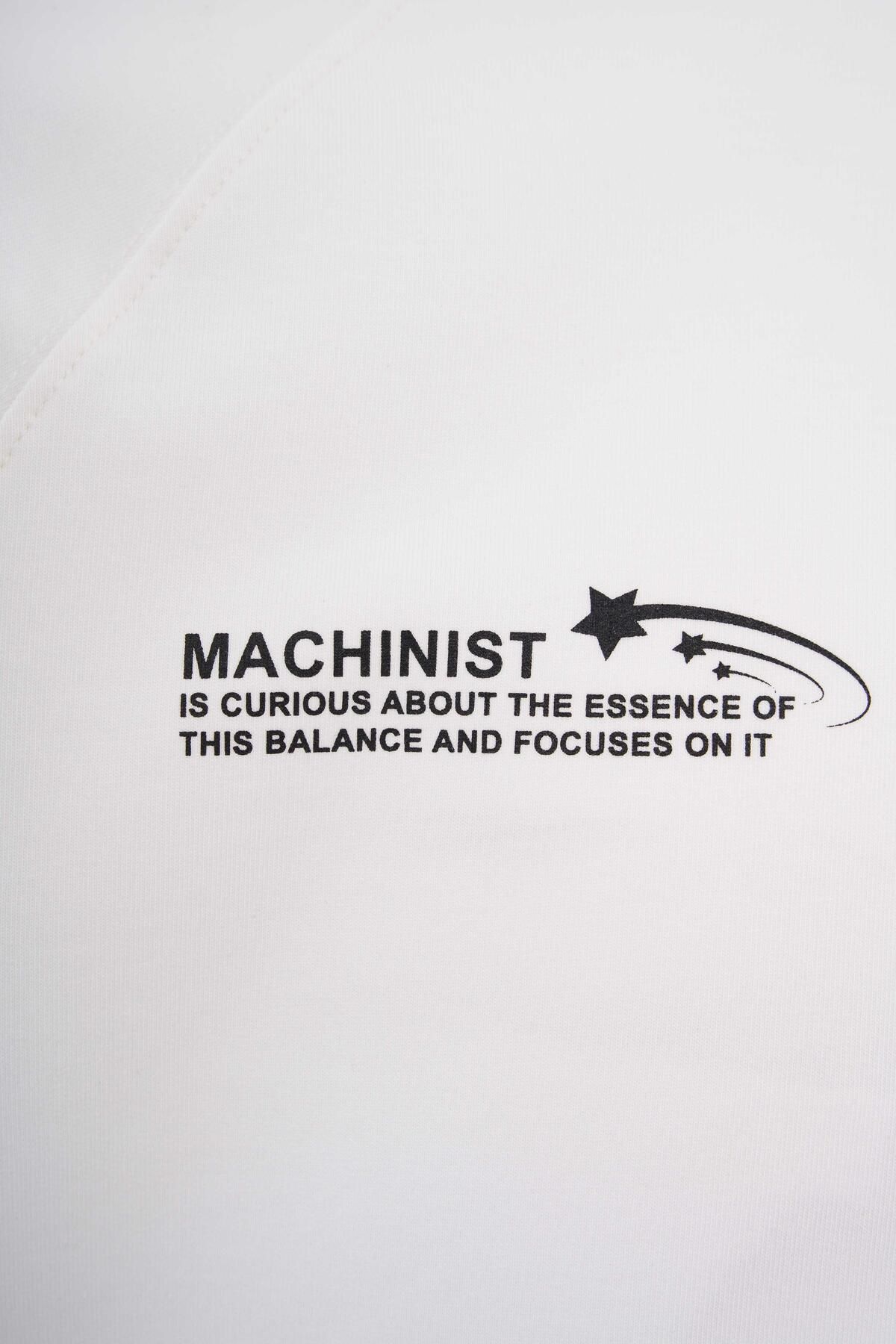 Machinist-Ανδρικό μπλουζάκι με σλόγκαν Raglan Oversize Ecru 4