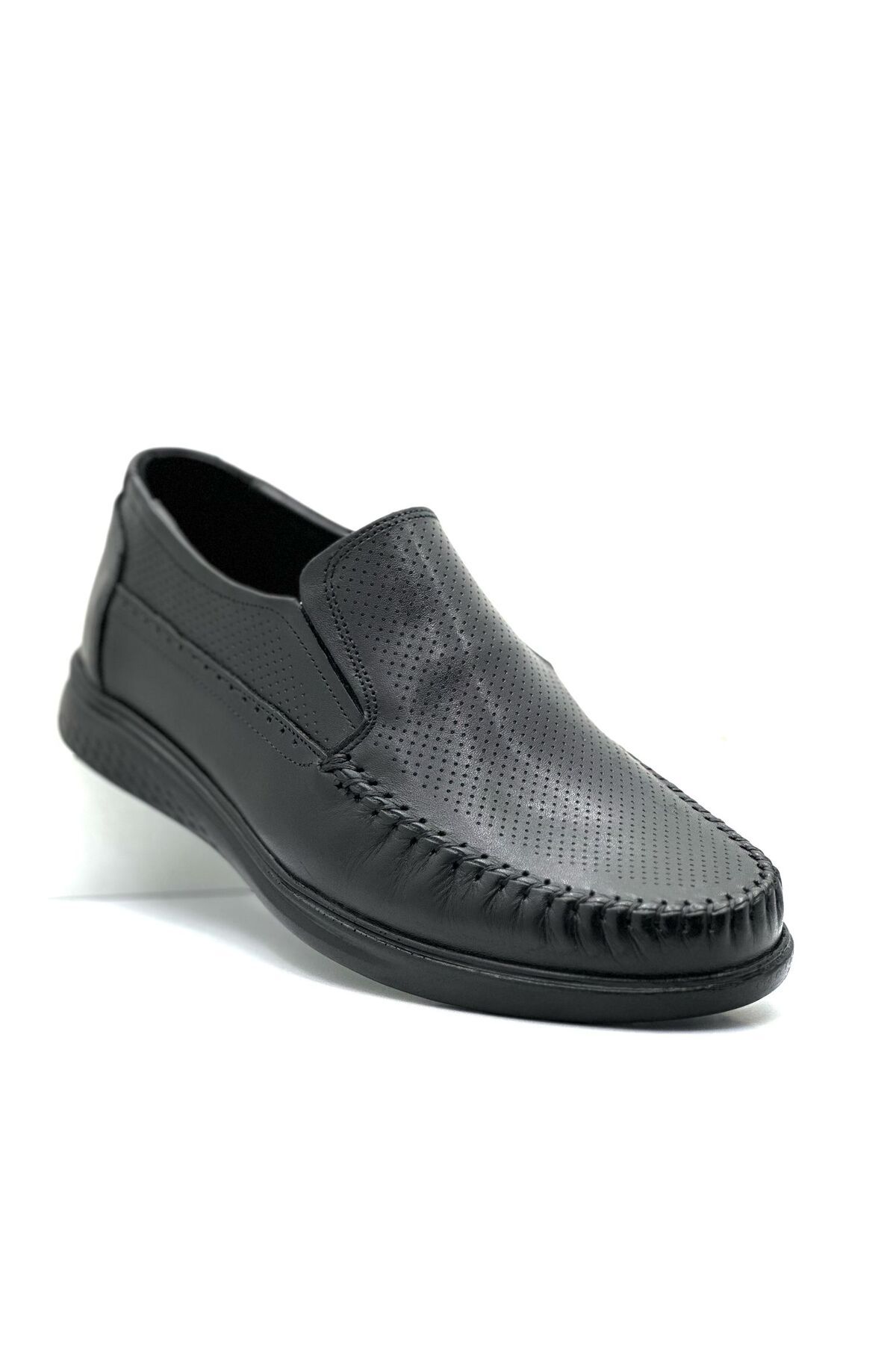 کفش های کژوال مردانه چرم واقعی سیاه تابستان کاملاً راحت فوق العاده لوبری روزانه BESS SHOES