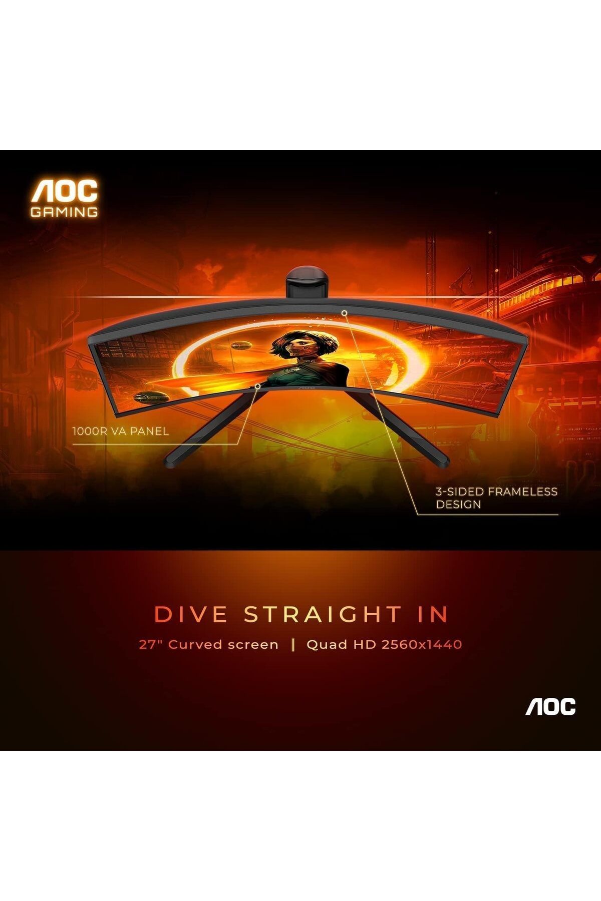 Aoc-CQ27G3Z 27" VA 2K 240Hz 0.5ms Curved Gaming Monitor 3