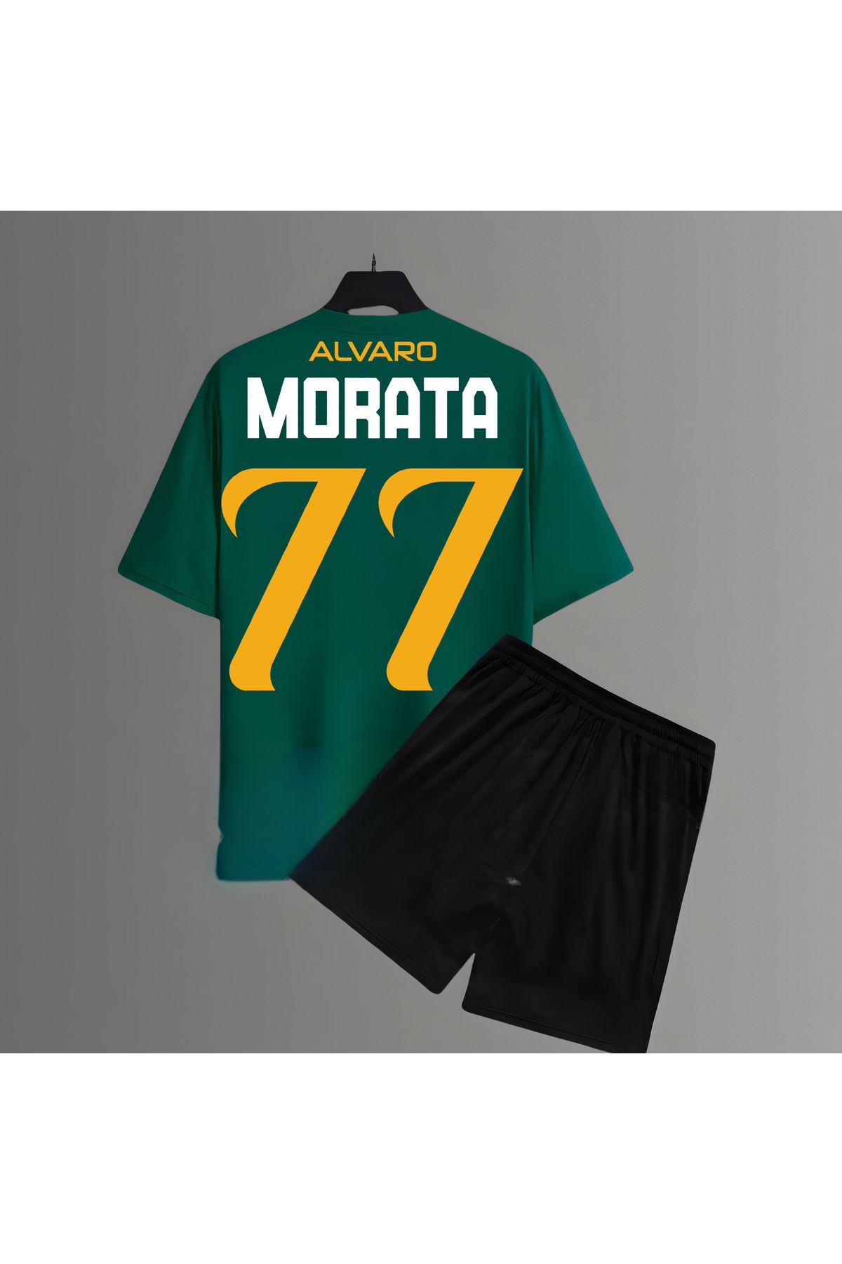 Biy Store Morata futbolcu sırt forma baskılı unisex tişört regular fit t-shirt şort takımı yazlık
