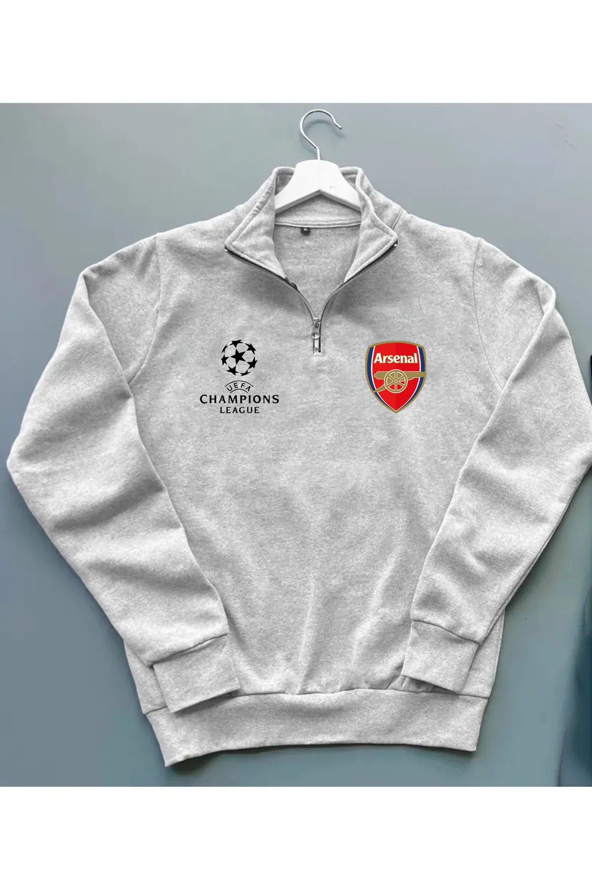 Pisa Art CHAMPİONS LEAGUE ARSENAL DİK YAKA SWEATSHİRT UNİSEX ÖZEL TASARIM
