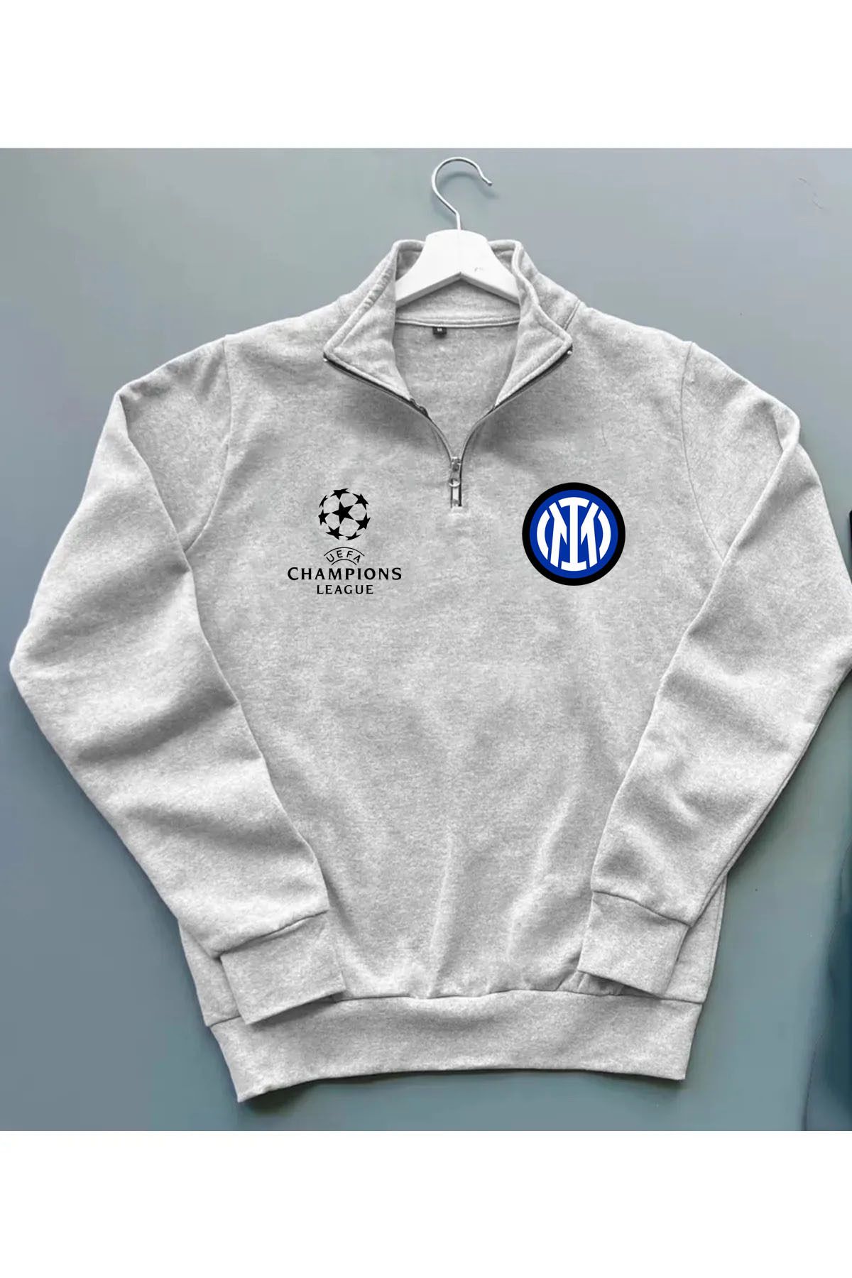 Pisa Art CHAMPİONS LEAGUE İNTER MİLAN DİK YAKA SWEATSHİRT UNİSEX ÖZEL TASARIM