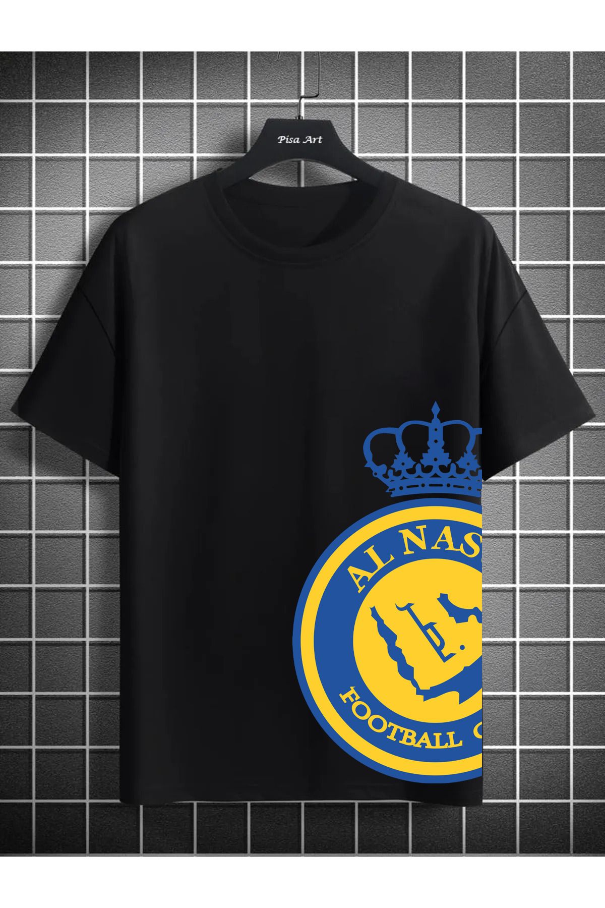 Pisa Art AL Nassr Büyük Logo Özel Tasarım Unisex Taraftar T-Shirt