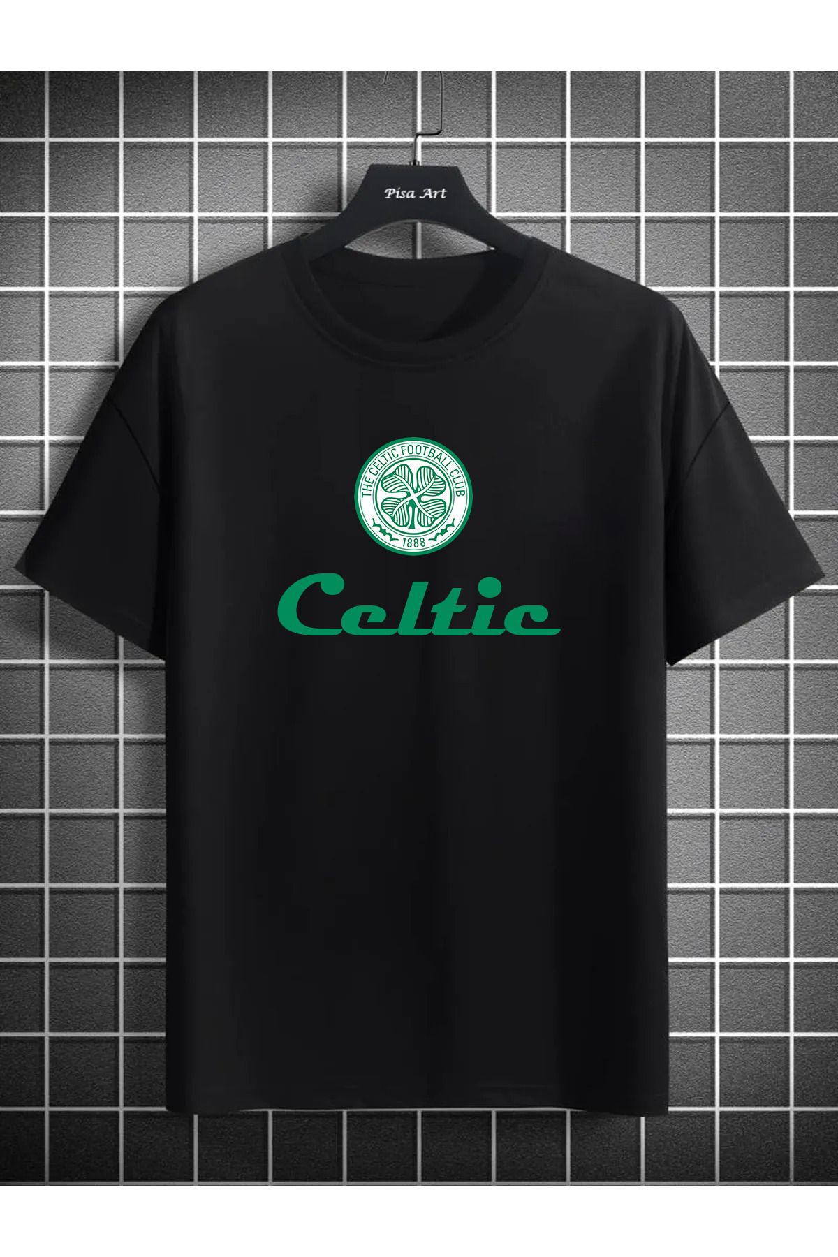 Pisa Art Celtic Ön Orta Yazılı Özel Tasarım Unisex Taraftar T-Shirt