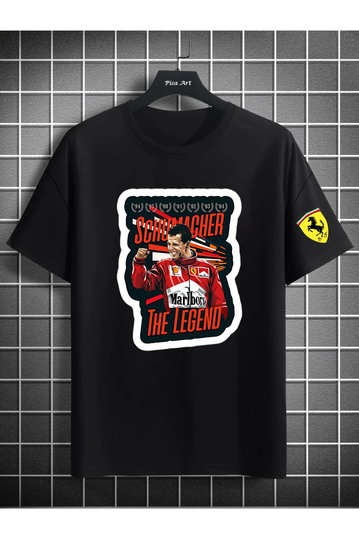 Pisa Art Michael Schumacher Efsane Formula 1 Pilotu Özel Tasarım T-Shirt