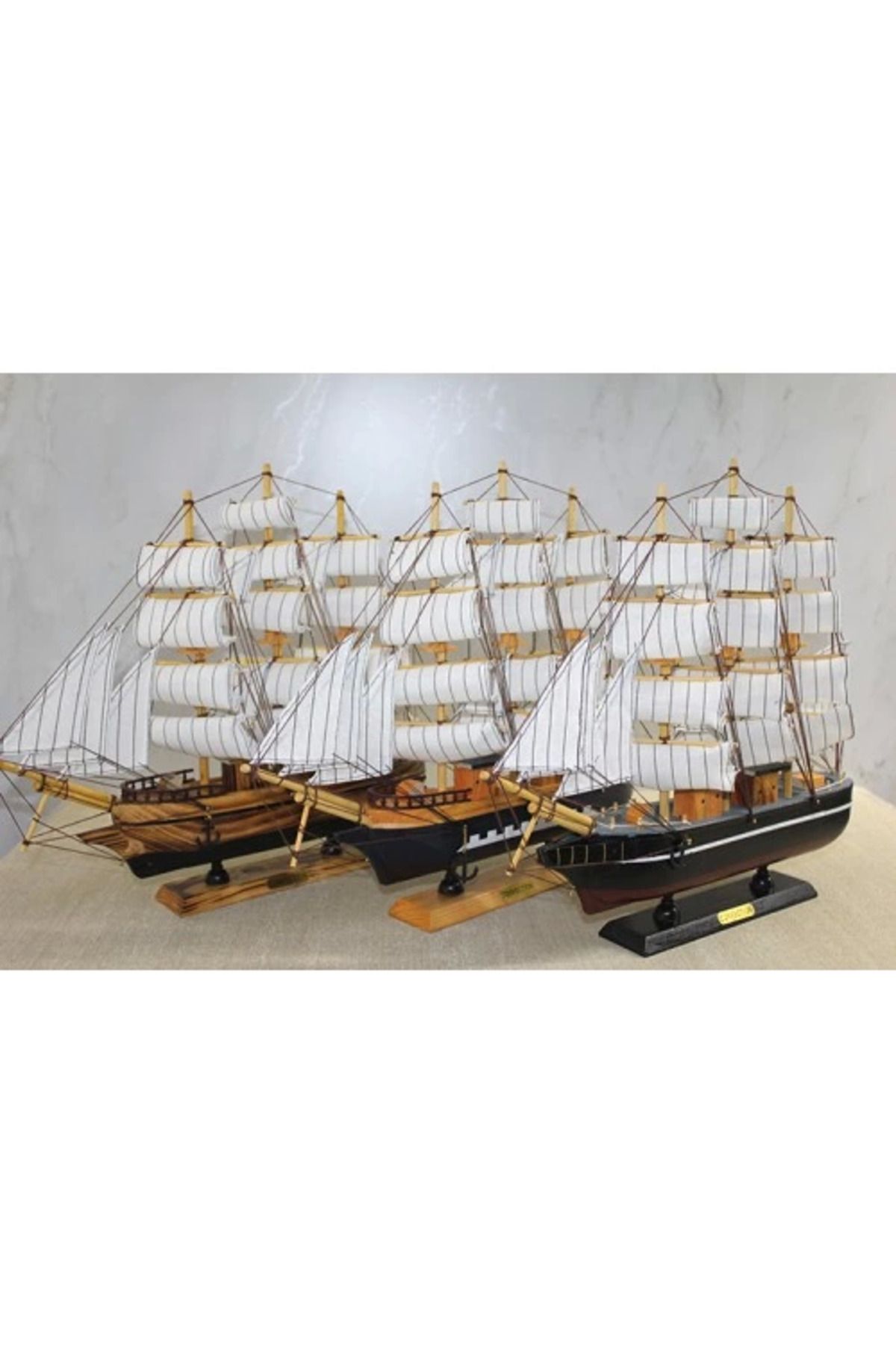 Butik Ahşap Yelken Gemi Model 2