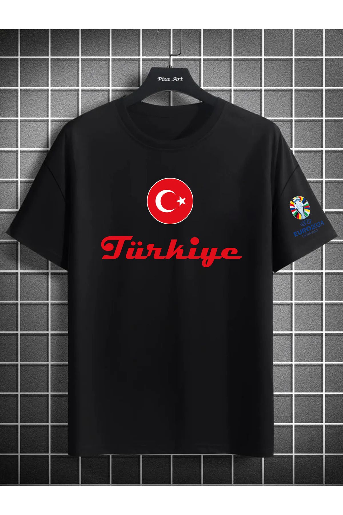 Pisa Art EURO 2024 TÜRKİYE MİLLİ TAKIMI KOL DETAYLI ÖZEL TASARIM TARAFTAR T-SHİRT