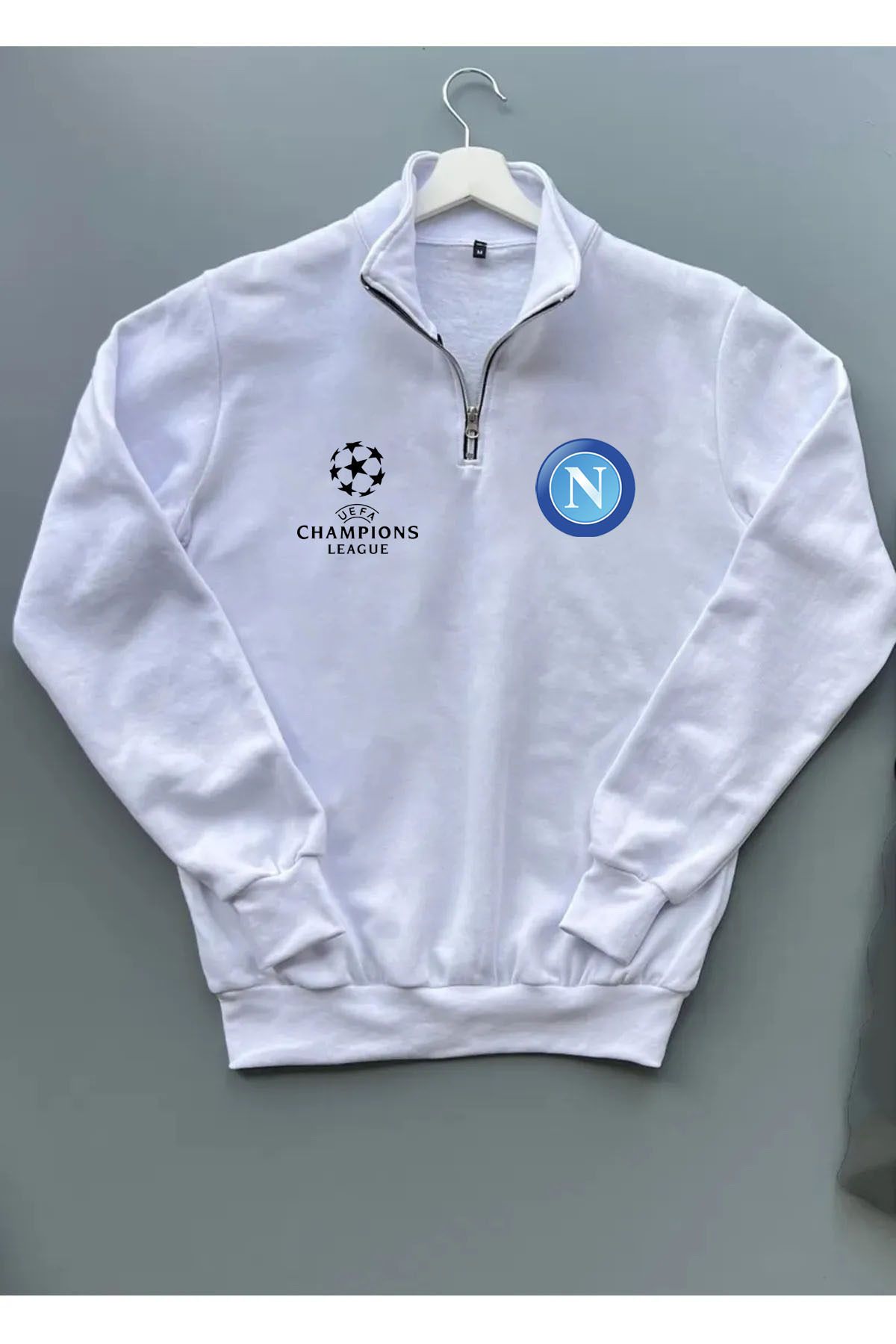 Pisa Art CHAMPİONS LEAGUE NAPOLİ DİK YAKA SWEATSHİRT UNİSEX ÖZEL TASARIM