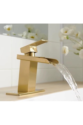 RENA DESIGN Mat Gold Lavabo Bataryası Yeni Havza Model Yüksek Kalite Altın La...