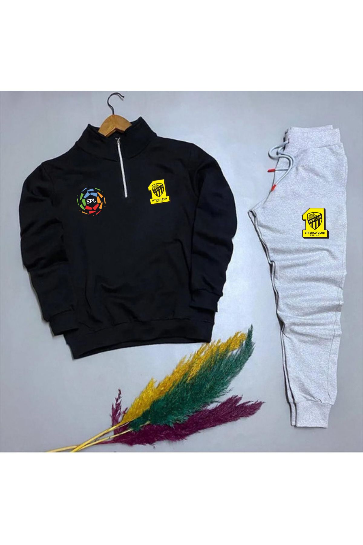 Pisa Art Al-İttihad Suudi Arabistan Pro Ligi Yarım Fermuarlı Sweat-Eşofman Altı Kombin