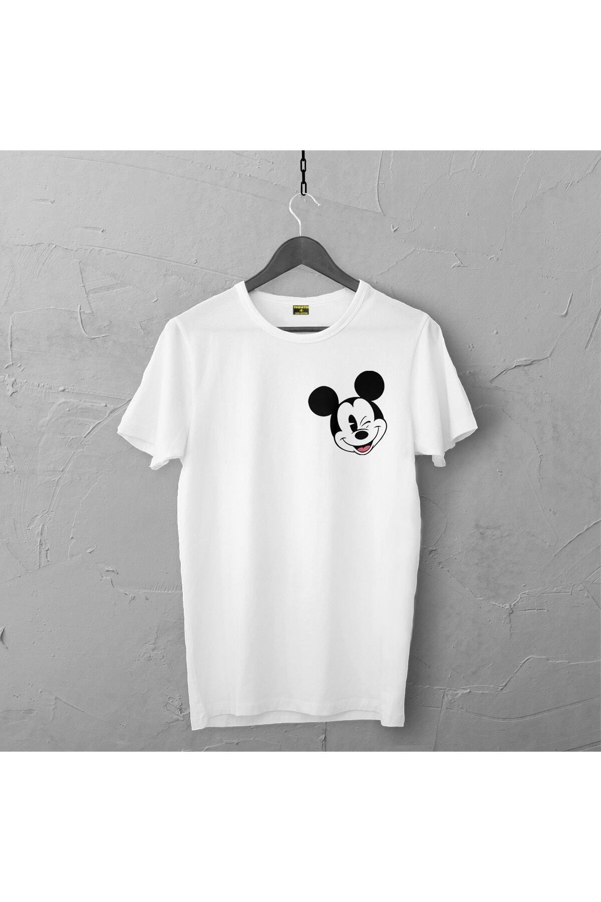 Pisa Art Mickey Mouse Tasarımlı Tshirt 226, Unisex Premium,çatlama Solma Yapmaz Çizgili Kahramanlar