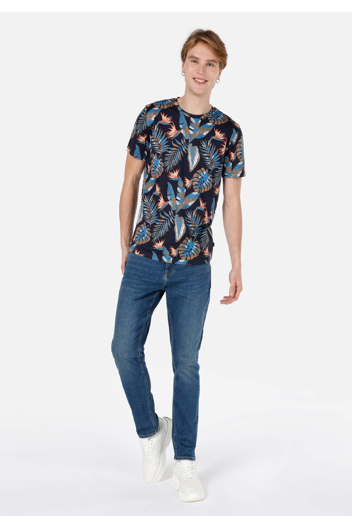Colin's-Tricou cu mânecă scurtă pentru bărbați, cu decolteu rotund, cu croială normală 3