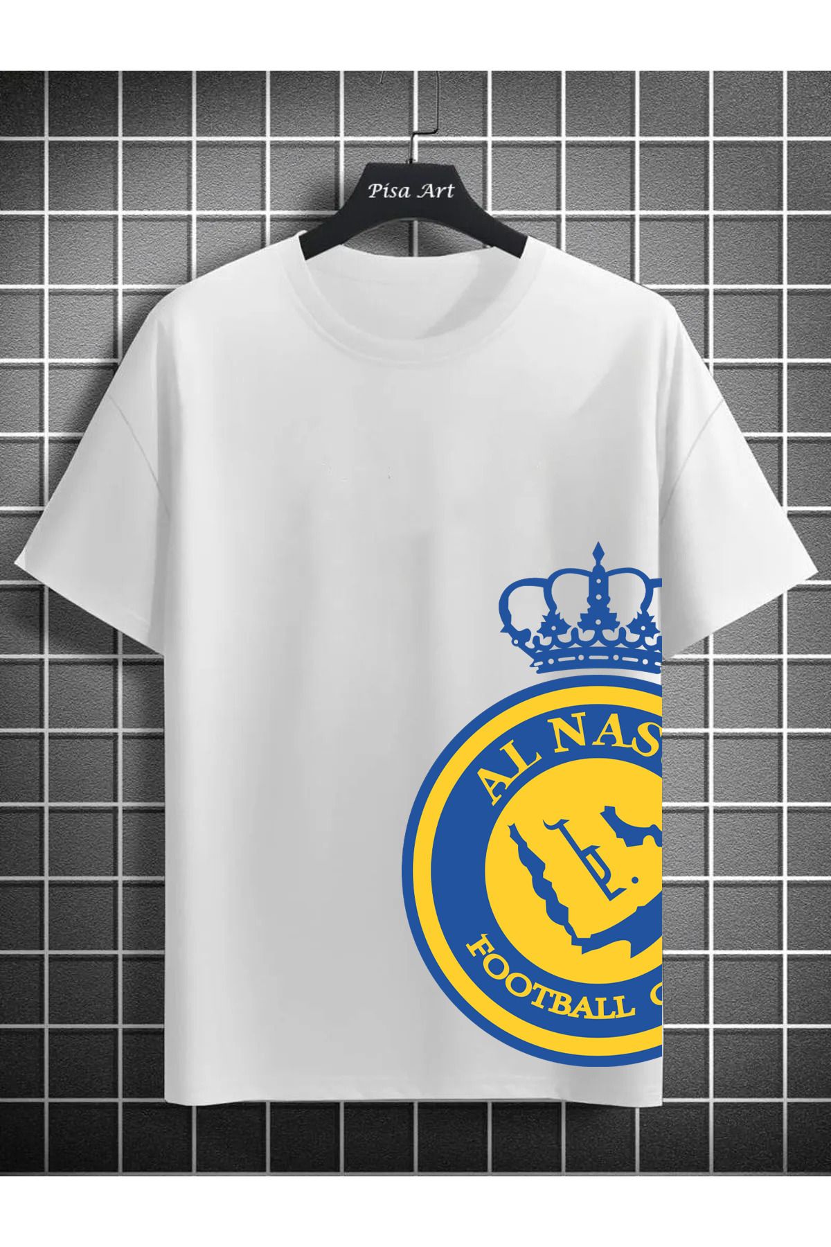Pisa Art AL Nassr Büyük Logo Özel Tasarım Unisex Taraftar T-Shirt