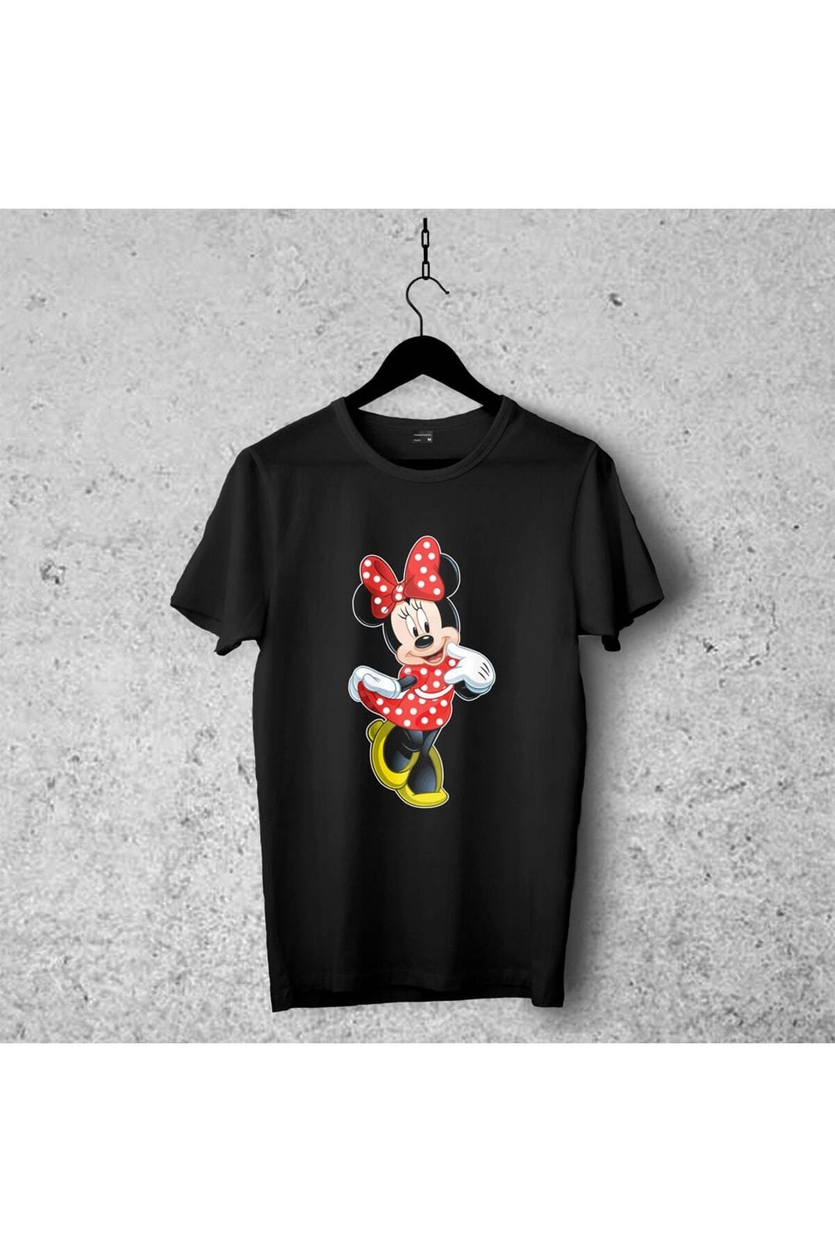 Pisa Art Minnie Mouse Tasarımlı Tshirt 008, Unisex Premium,çatlama Solma Yapmaz Çizgili Kahramanlar