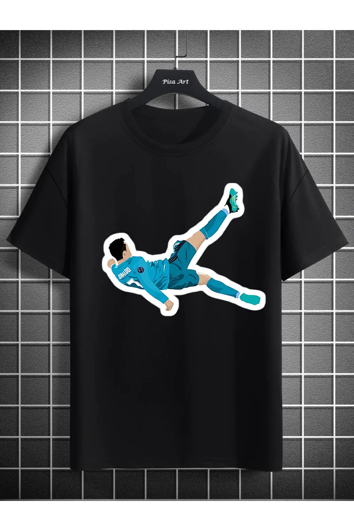 Pisa Art Cristiano Ronaldo Röveşata Gol Özel Tasarım Unisex Taraftar T-Shirt