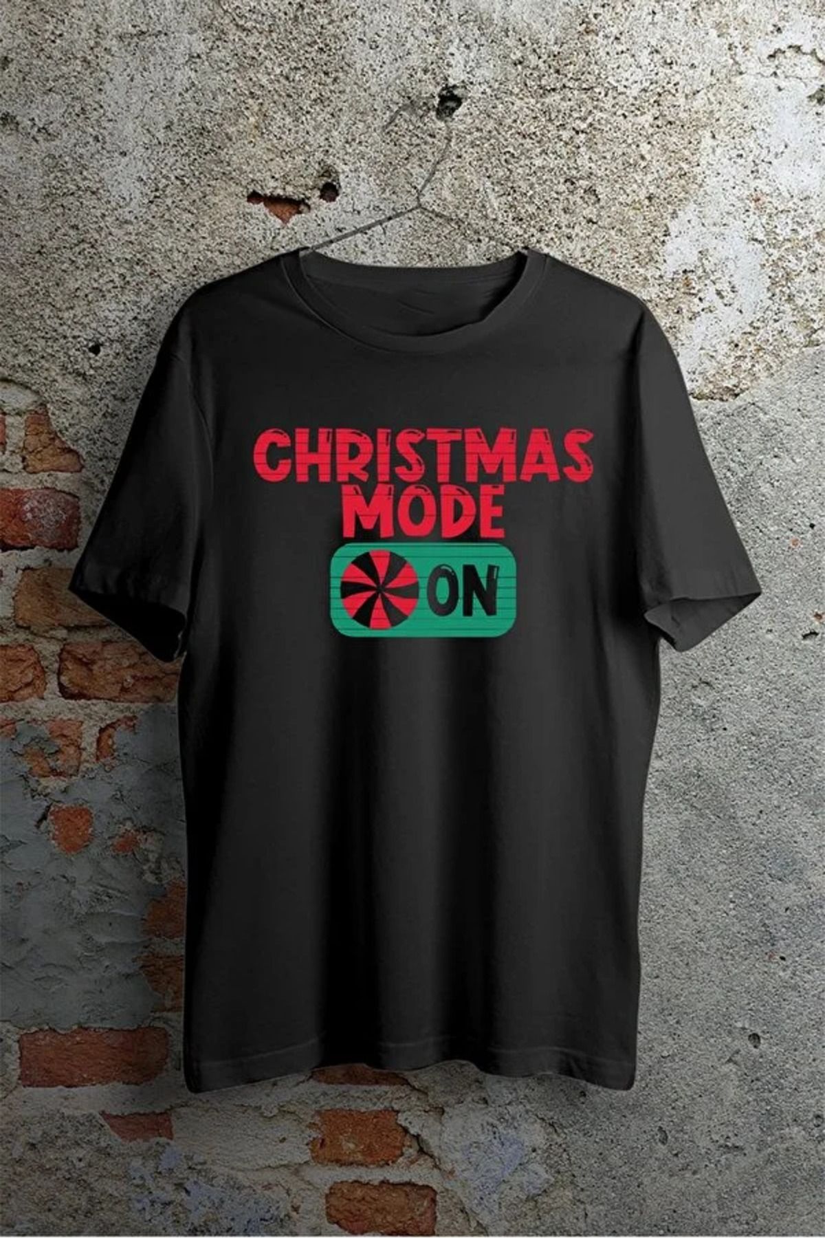 Pisa Art CHRISTMAS MODE ON SİYAH UNİSEX T-SHIRT