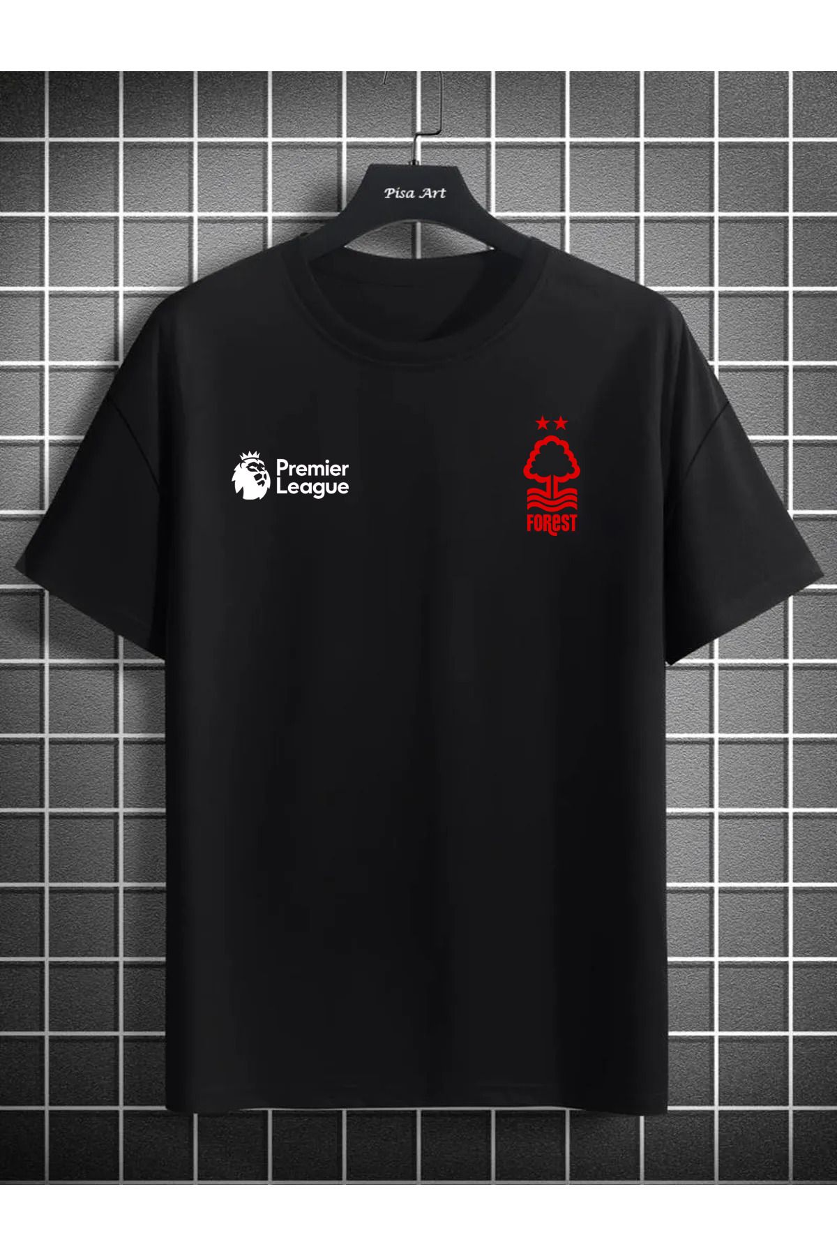 Pisa Art Nottingham Forest x Premier Lig Özel Tasarım Futbol T-Shirt