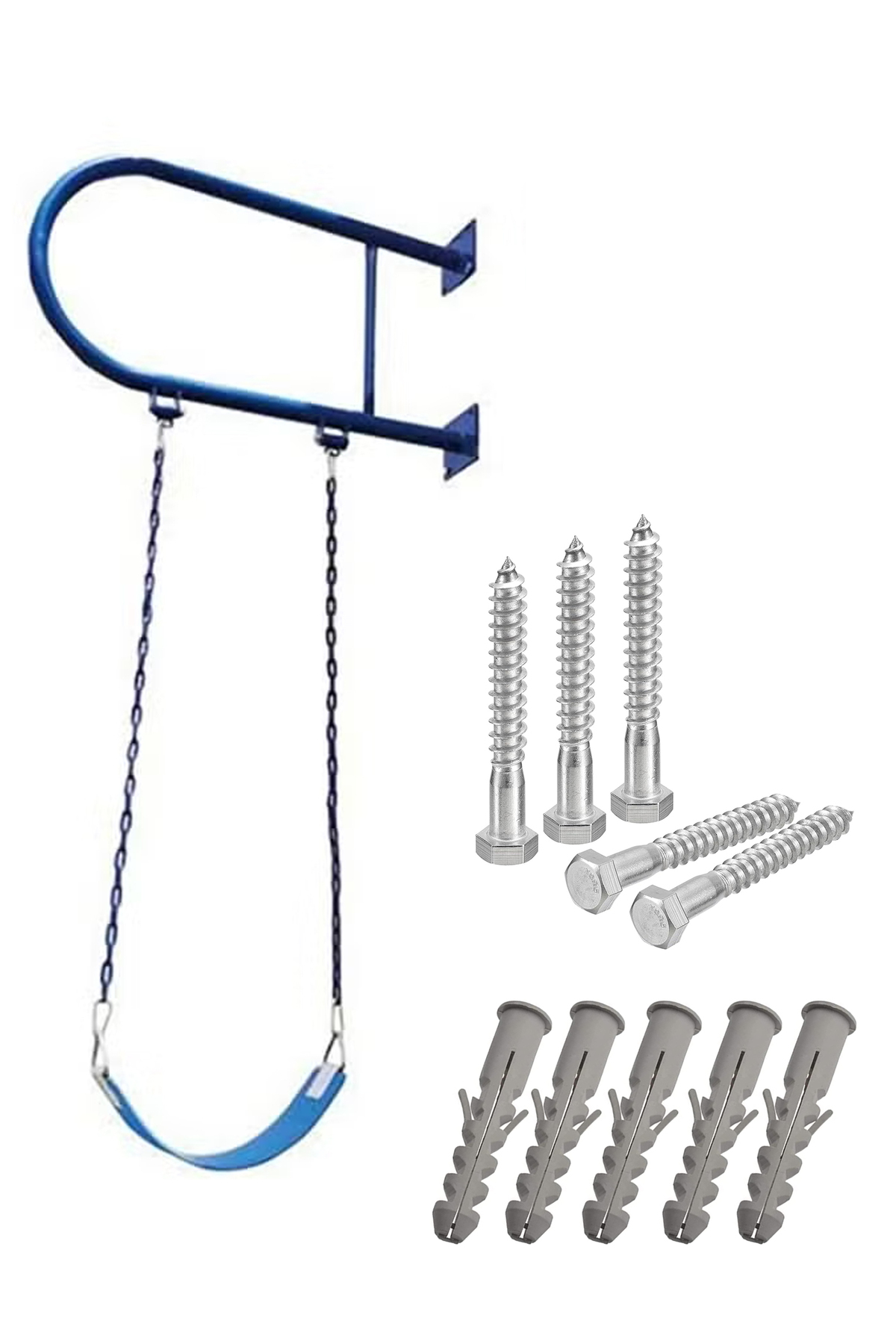 أرجوحة حائط حديدية مع مقعد أرجوحة وسلاسل للأنشطة الخارجية