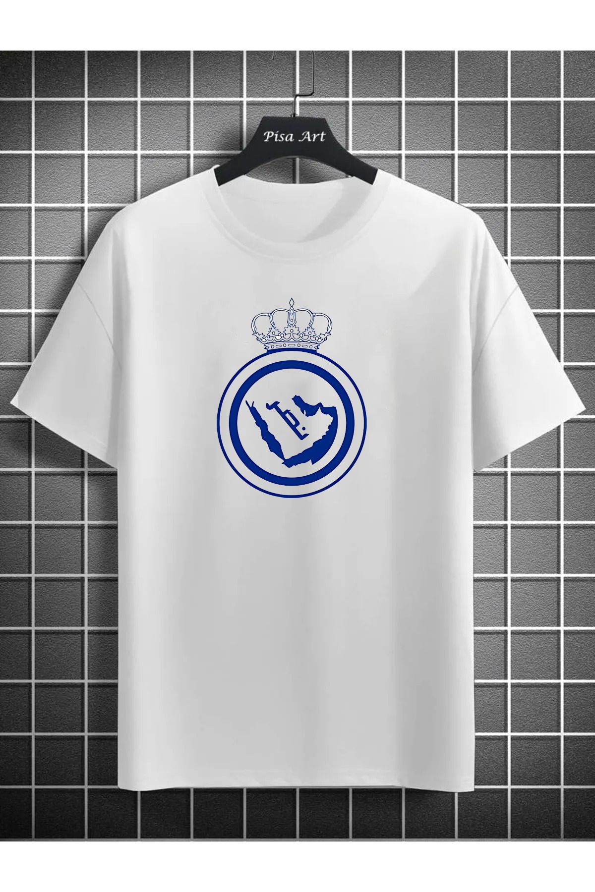 Pisa Art AL NASSR ÖZEL TASARIM ÖN ORTA LOGO UNISEX BASIC TARAFTAR T-SHİRT