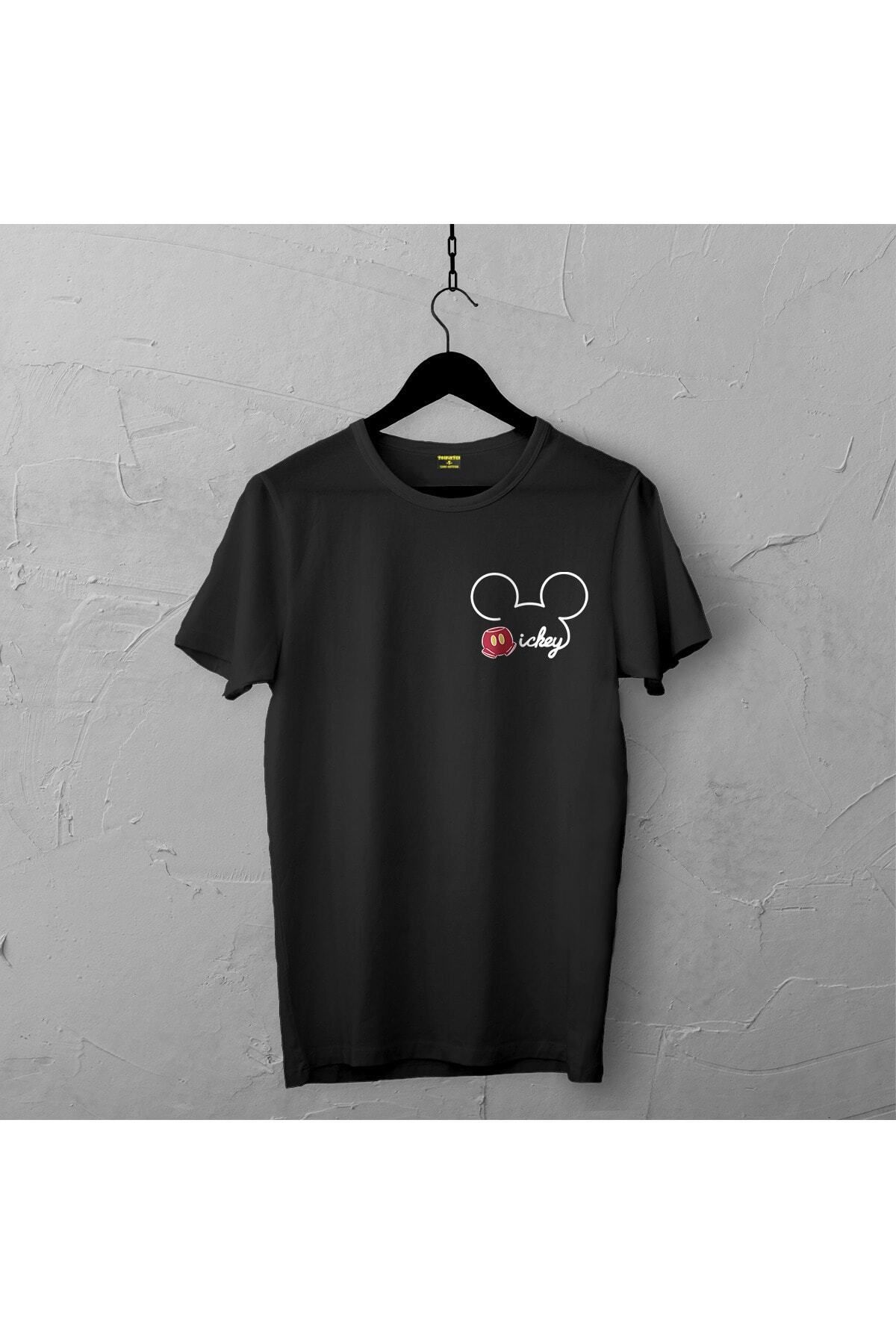 Pisa Art Mickey Mouse Tasarımlı Tshirt 224, Unisex Premium,çatlama Solma Yapmaz Çizgili Kahramanlar