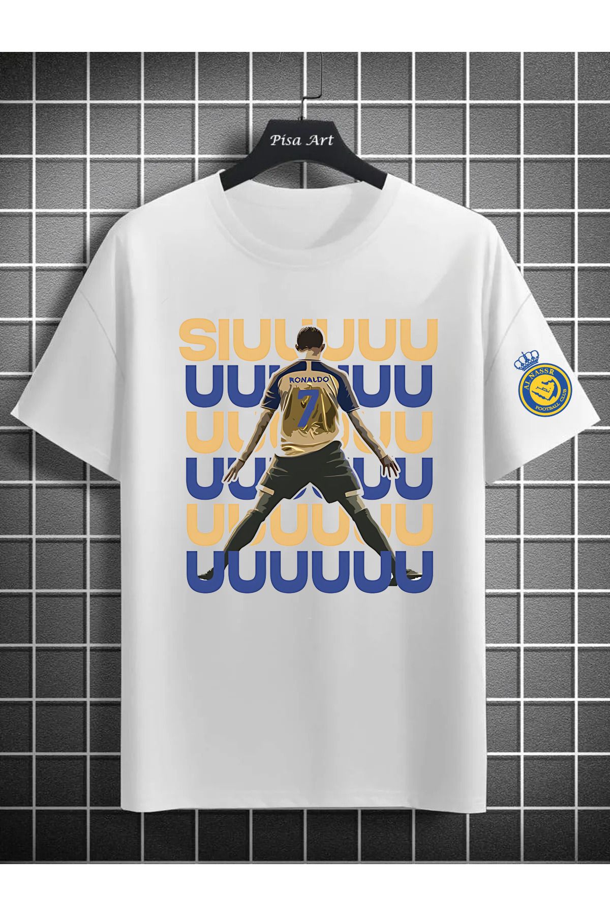 Pisa Art Cristiano Ronaldo Siu Gol Sevinci AL Nassr Özel Tasarım Unisex Taraftar T-Shirt