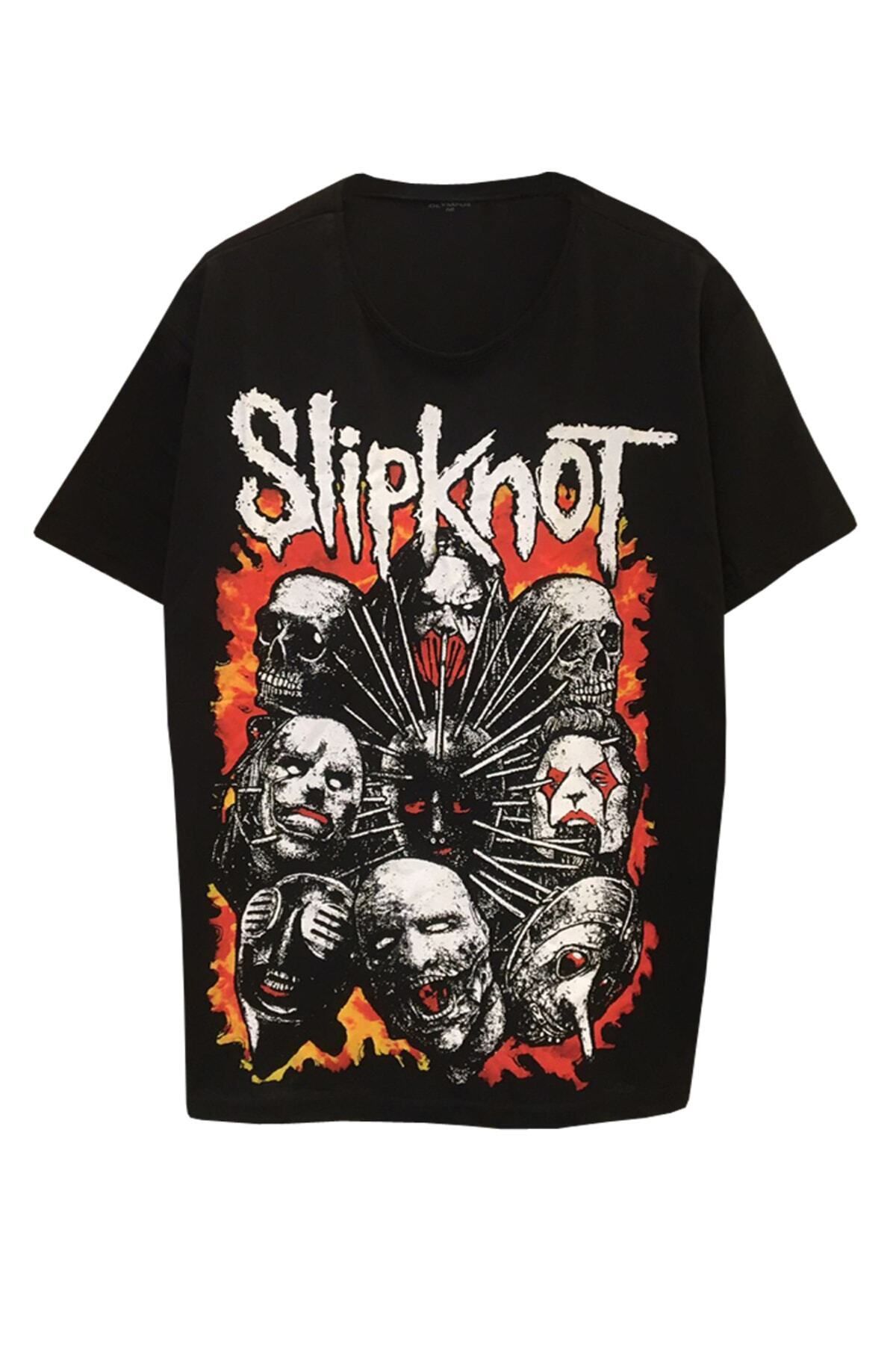 Pisa Art Unisex Oversize Rock Müzik Slipknot Baskılı Tişört
