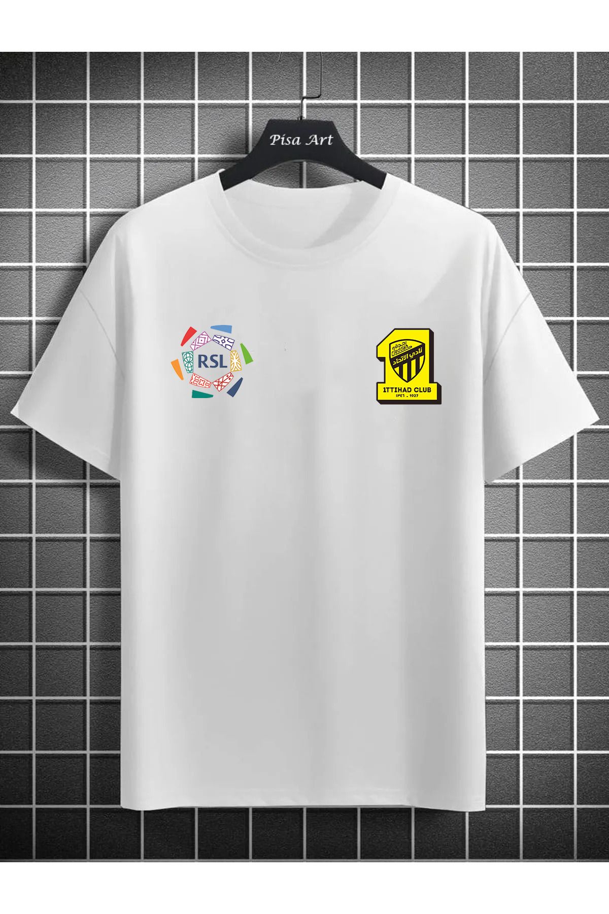 Pisa Art AL-İttihad RSL Suudi Arabistan Pro Ligi Özel Tasarım Unisex Taraftar T-Shirt