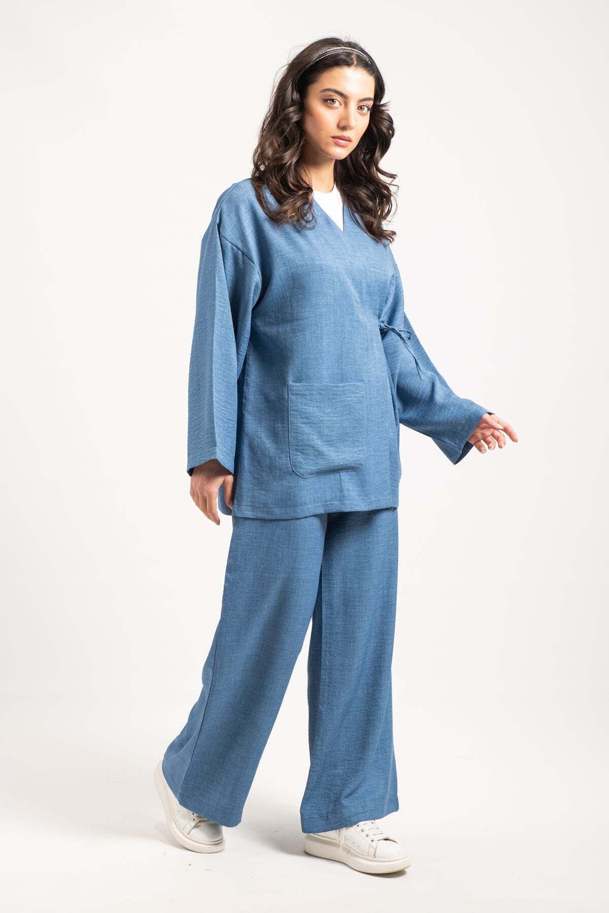 Hatun Atila-Women's Yanka Suit Indigo 8746 Pocket Nomination Quick Lacing 2
