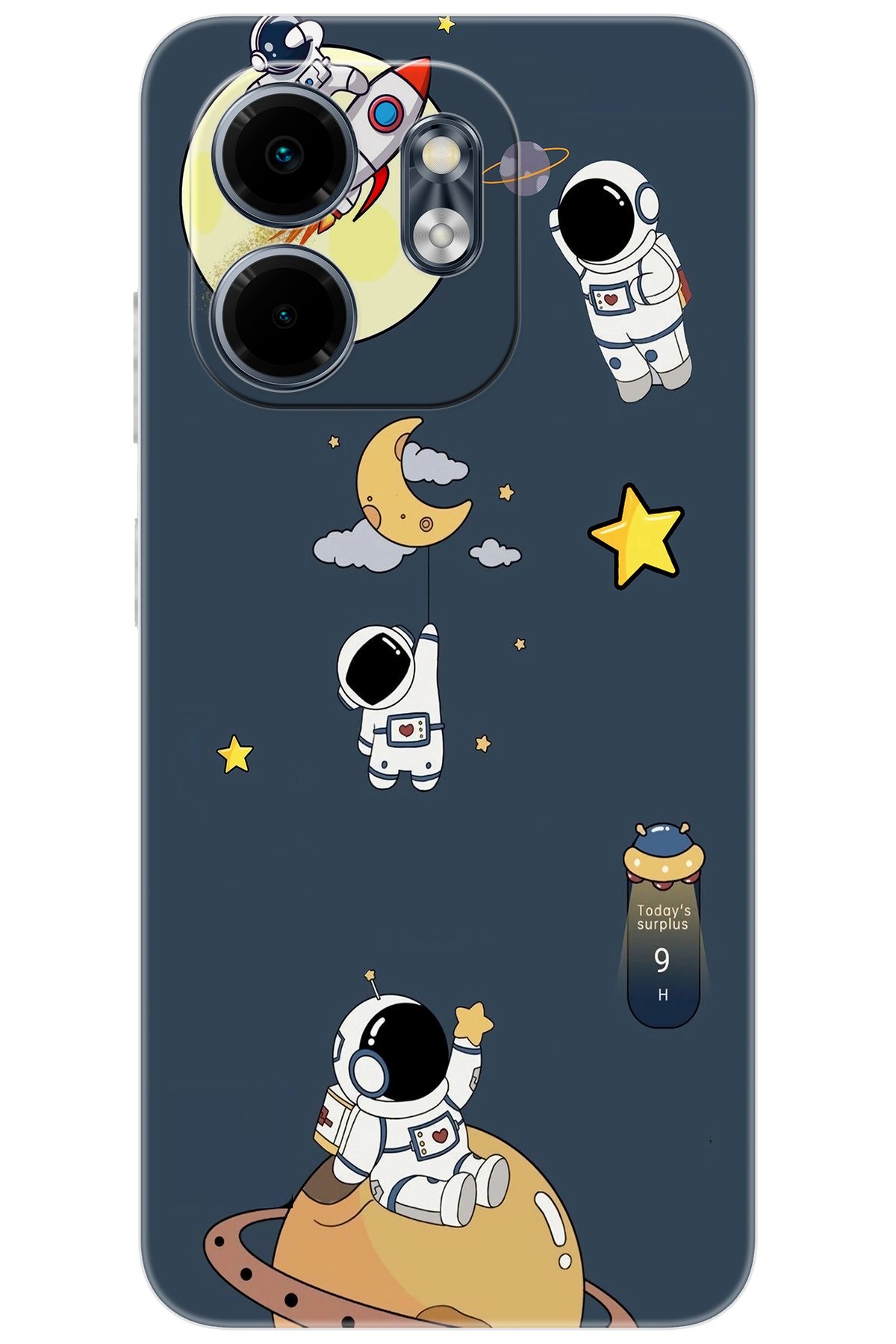 Ceppare iNfinix Smart 9 (X6532) Uyumlu Kılıf Desen Baskılı Silikon Astronot Serisi STK:725 CP-a551qcT