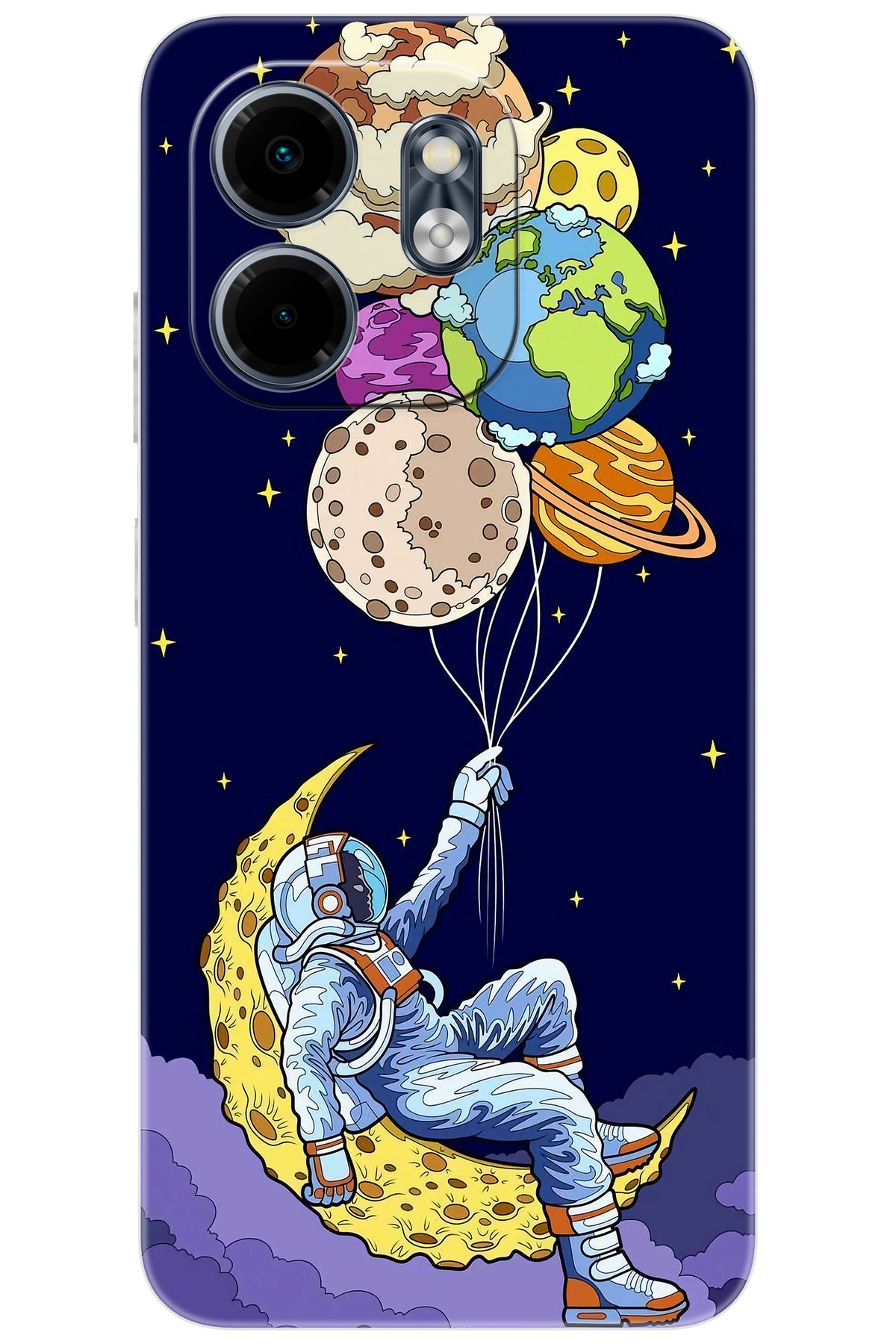 Ceppare iNfinix Smart 9 (X6532) Uyumlu Kılıf Desen Baskılı Silikon Astronot STK:729 CP-DgqE0D8