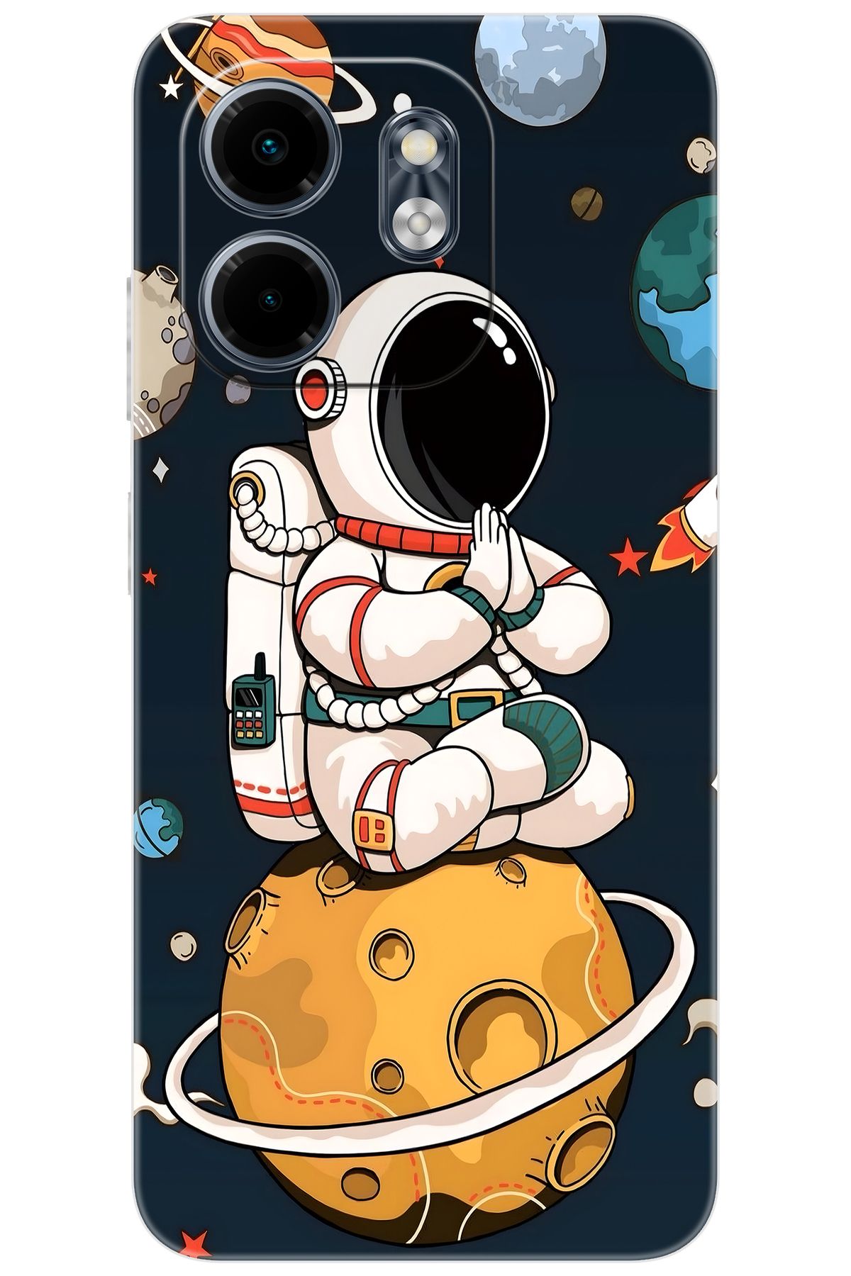 Ceppare iNfinix Smart 9 (X6532) Uyumlu Kılıf Desen Baskılı Silikon Astronot STK:695 CP-PvOm1HQ