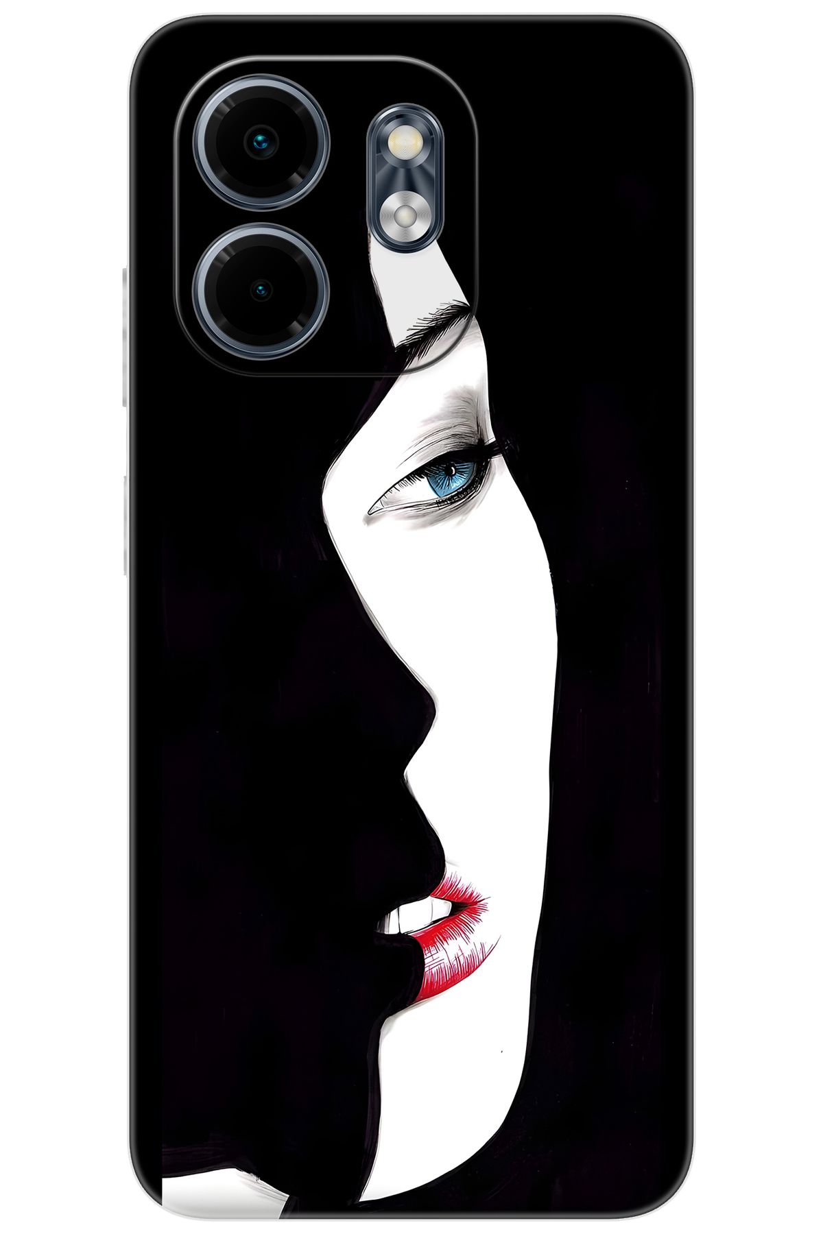 Ceppare iNfinix Smart 9 (X6532) Uyumlu Kılıf Desen Baskılı Silikon Siyah Beyaz Kadın STK:635 CP-BsoAFjM