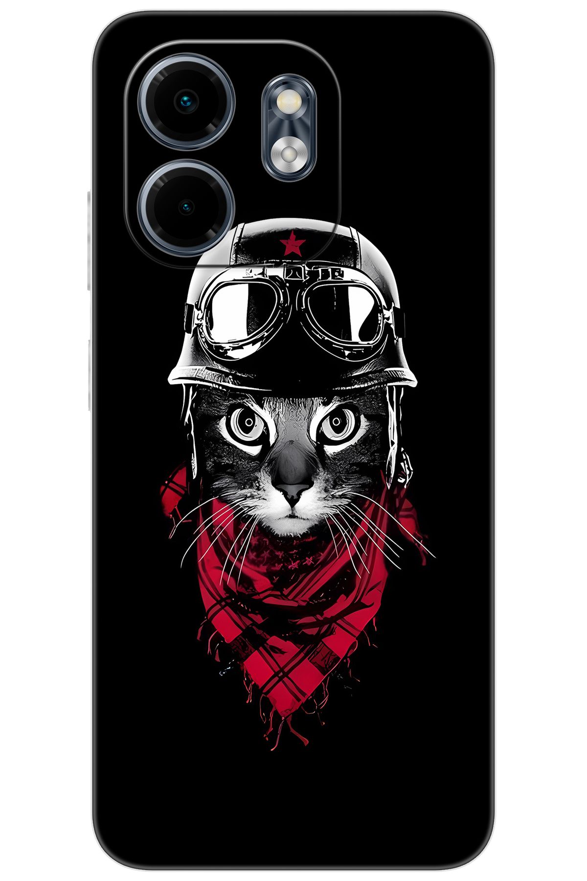 Ceppare iNfinix Smart 9 (X6532) Uyumlu Kılıf Desen Baskılı Silikon Pilot Kedi STK:656 CP-Xt7Z2br