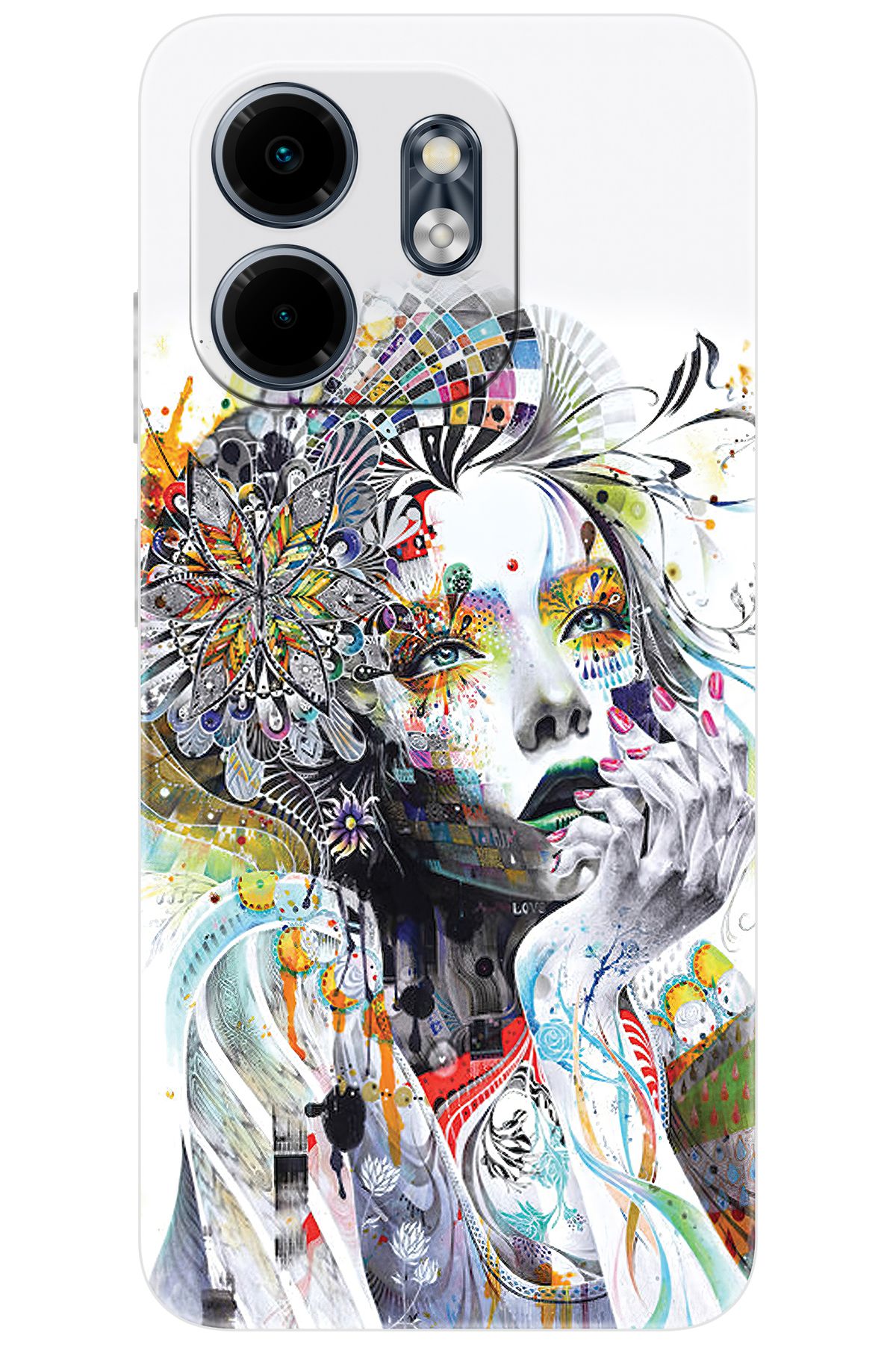 Ceppare iNfinix Smart 9 (X6532) Uyumlu Kılıf Desen Baskılı Silikon Düşünen Kız Tasarım STK:574 CP-KYi42qm