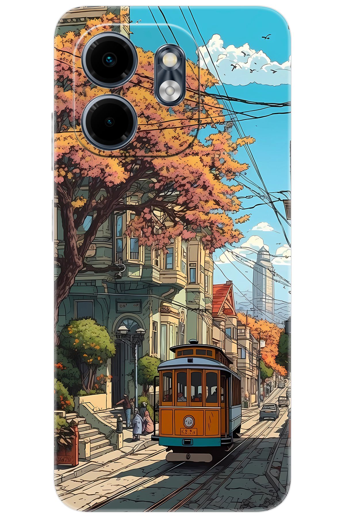 Ceppare iNfinix Smart 9 (X6532) Uyumlu Kılıf Desen Baskılı Silikon Tramvay STK:645 CP-Otsot8y
