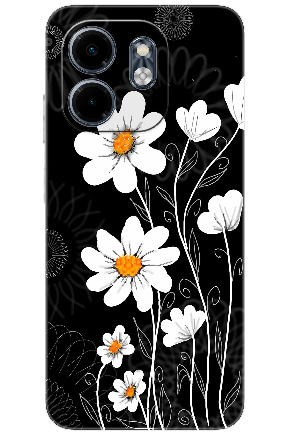 Ceppare iNfinix Smart 9 (X6532) Uyumlu Kılıf Desen Baskılı Silikon Papatya STK:693 CP-CzcHBre
