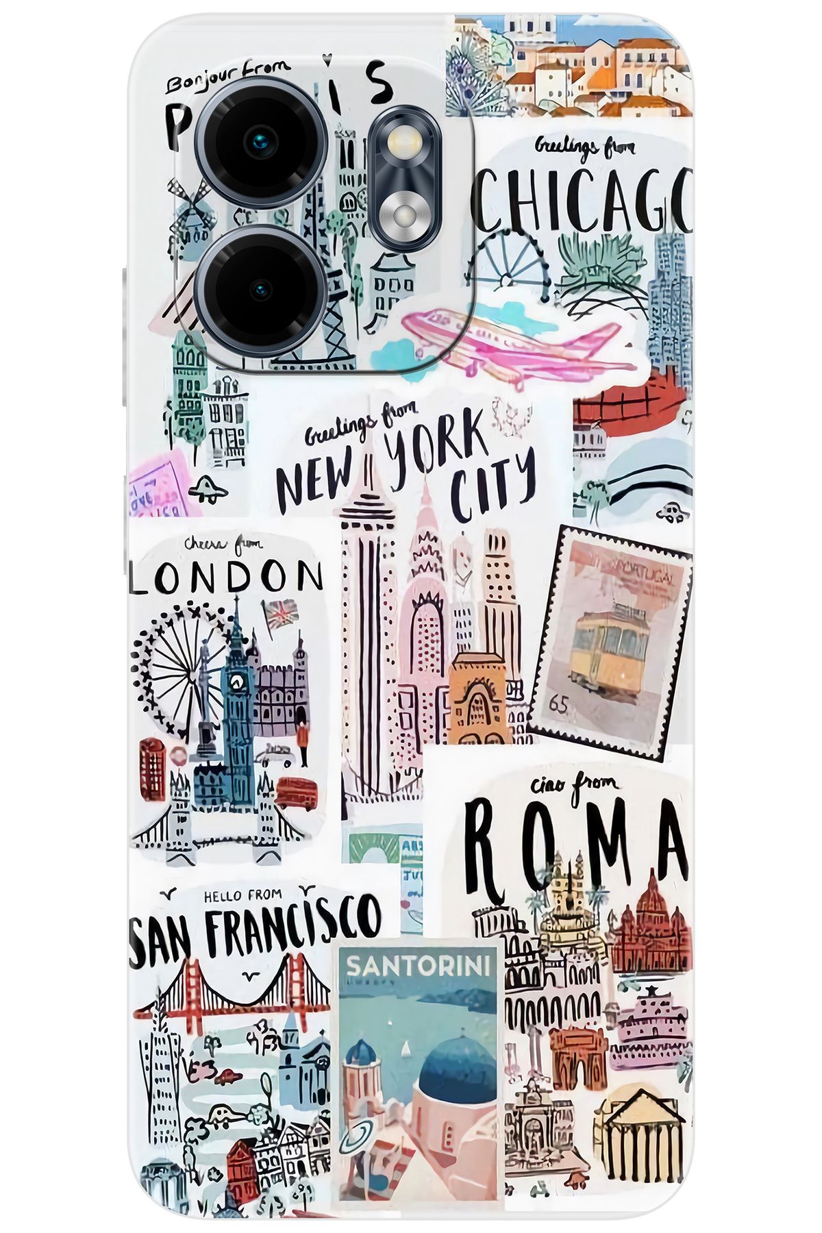 Ceppare iNfinix Smart 9 (X6532) Uyumlu Kılıf Desen Baskılı Silikon Newyork Roma London STK:624 CP-bqKXpnn