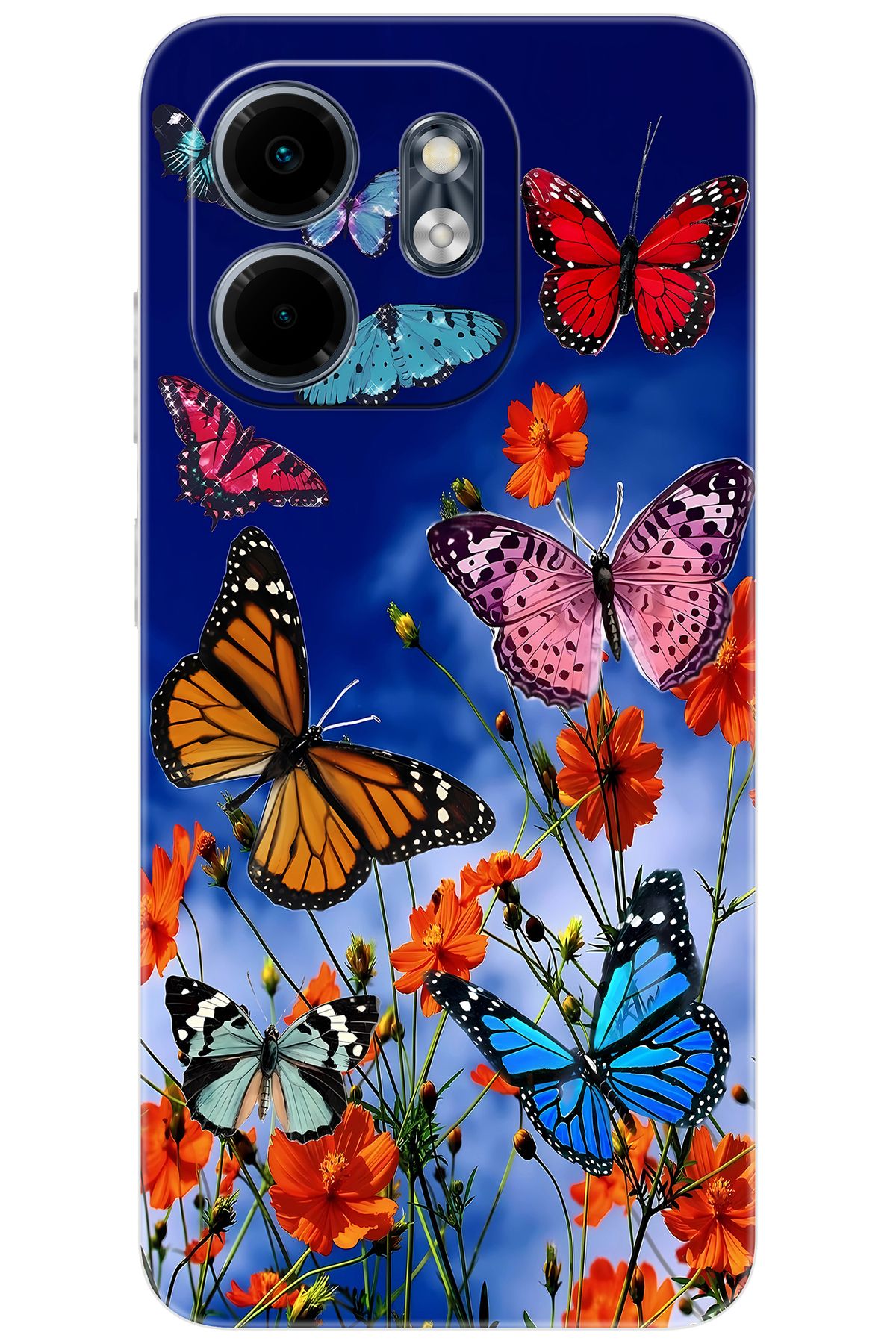 Ceppare iNfinix Smart 9 (X6532) Uyumlu Kılıf Desen Baskılı Silikon Renkli Kelebekler STK:741 CP-bqmvjIs