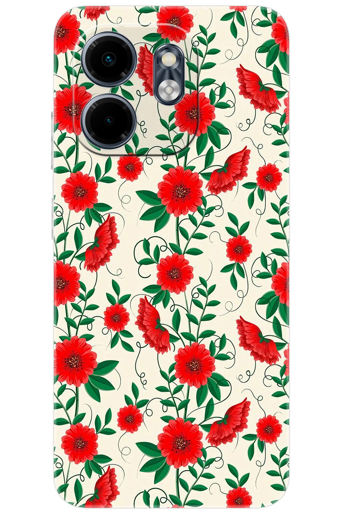 Ceppare iNfinix Smart 9 (X6532) Uyumlu Kılıf Desen Baskılı Silikon Kırmızı Çiçekler STK:717 CP-IxLNk41