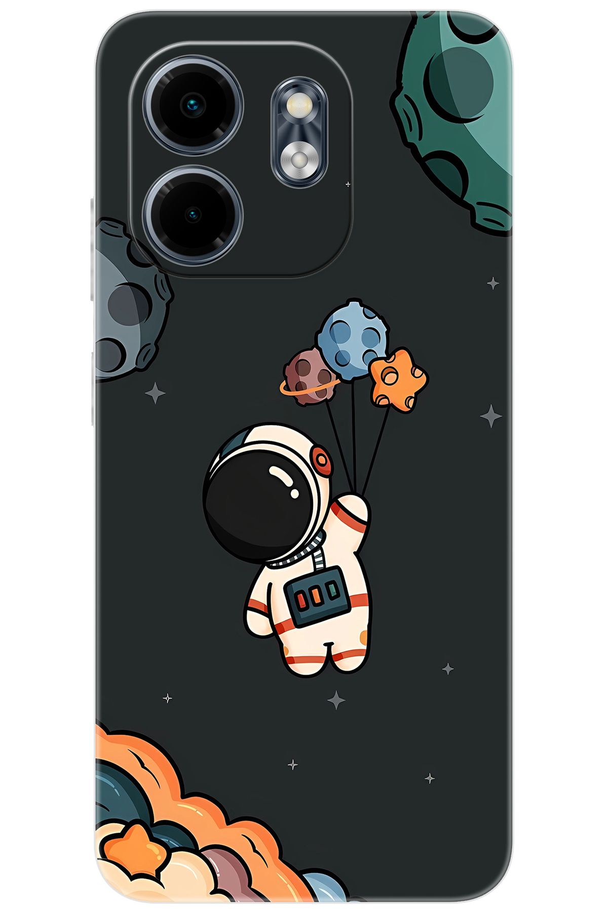 Ceppare iNfinix Smart 9 (X6532) Uyumlu Kılıf Desen Baskılı Silikon Astronot STK:628 CP-sKN8H4e