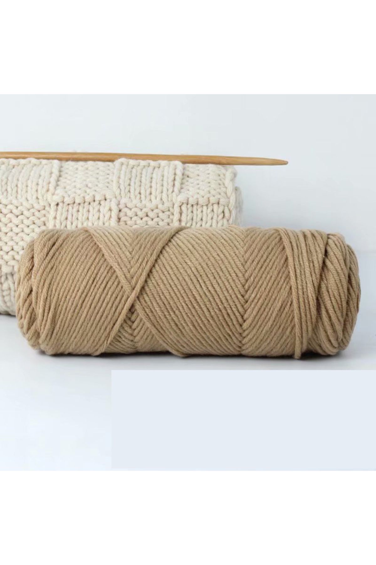 Choice-khaki 10 8-strand Cotton Select Yarn 100g, Light Worsted Thick Yarn For DIY Knitting Baby Wool Croch 1