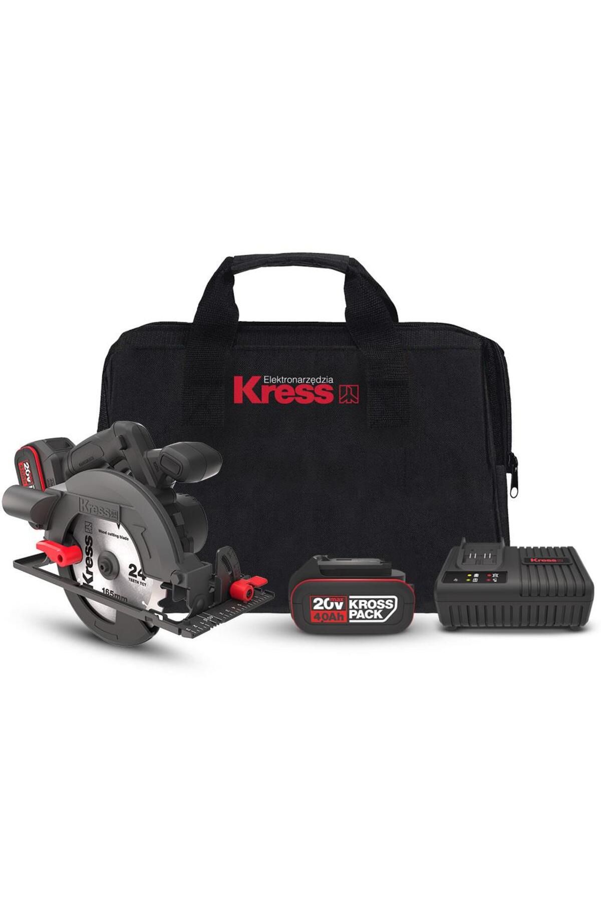 Pazarcan Kress Kue12.1 20Volt 4.0Ah. Li-Ion 165Mm Çift Akülü Kömürsüz Profesyonel Daire Testere