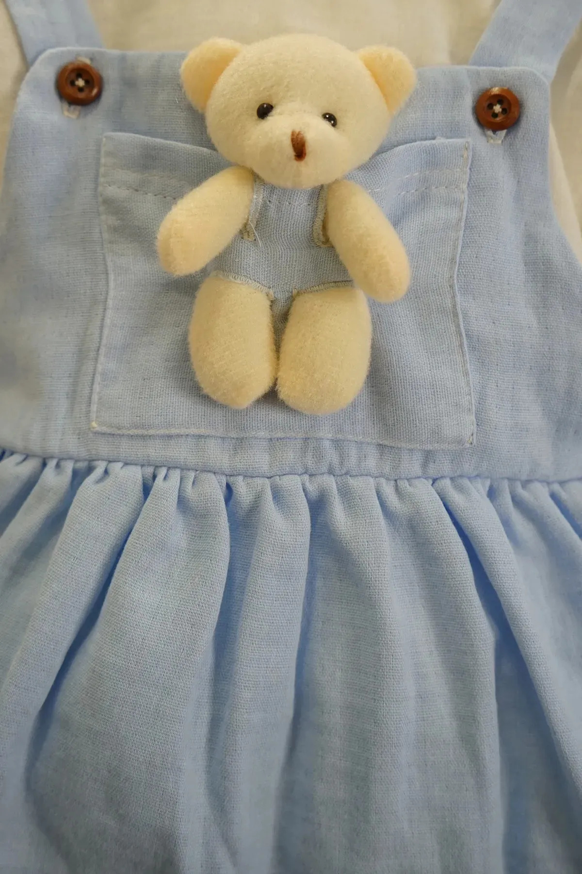 gumbuloy Bebek Çocuk Müslin Salopetli Oyuncaklı Bebe Yaka Elbise fotoğrafı 3 (önizleme)