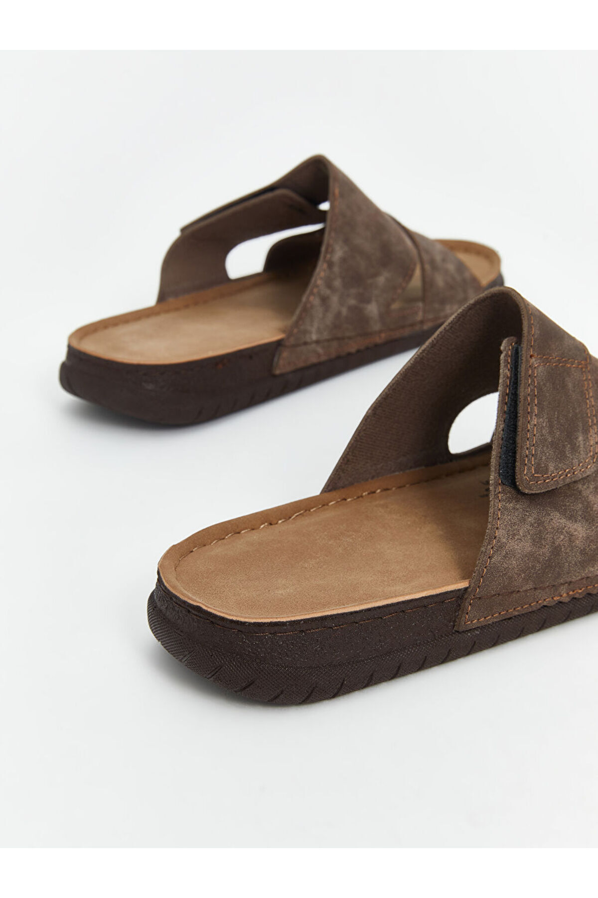 LC Waikiki-New Season Cross Banded Velcro Men's Slippers - S5Ct46Z8 5
