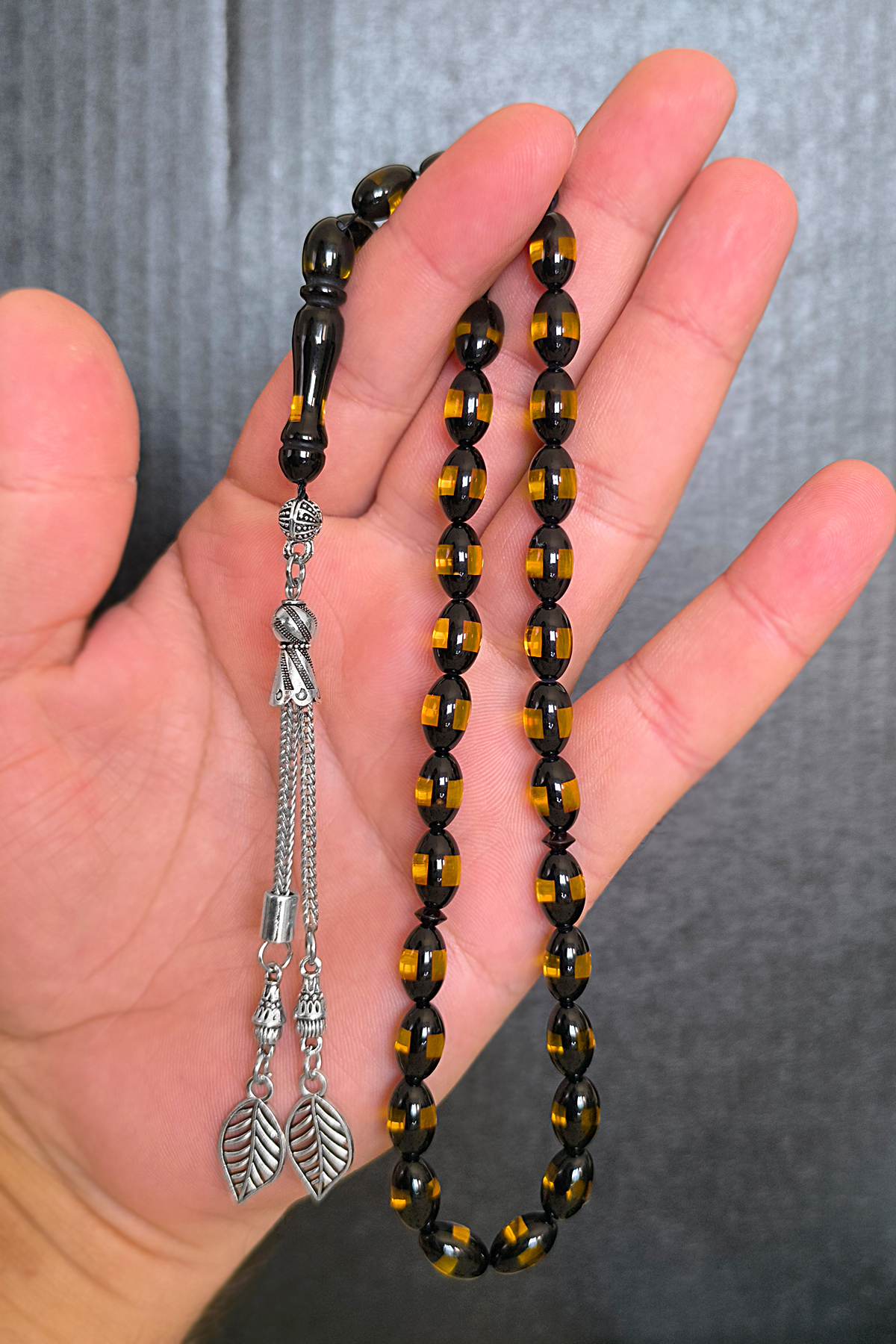 Male Plastered Powder Amber Rosary Barley Cutting BT019