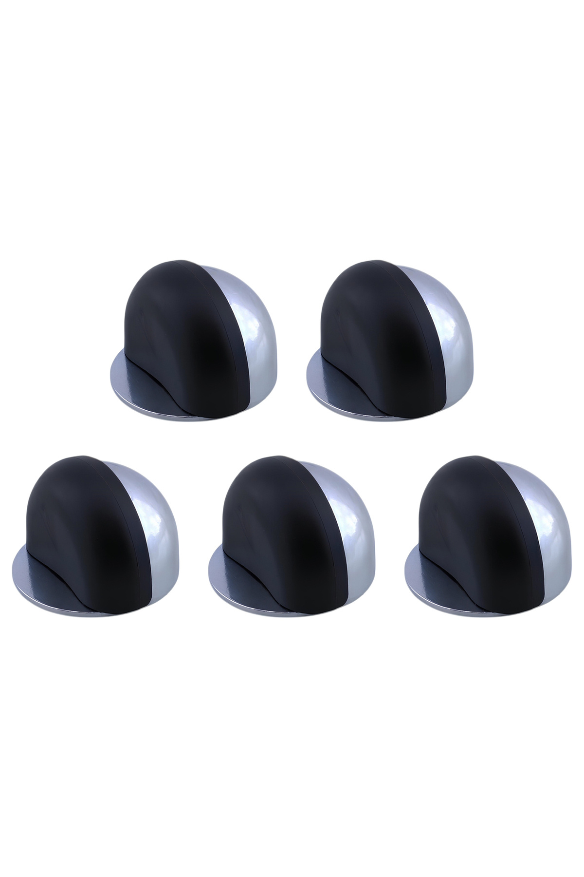 Badem10-5 Pcs Screw Mounted Metallic Side Spot Door Stop Quick Stopper Holder Chrome Silver 5