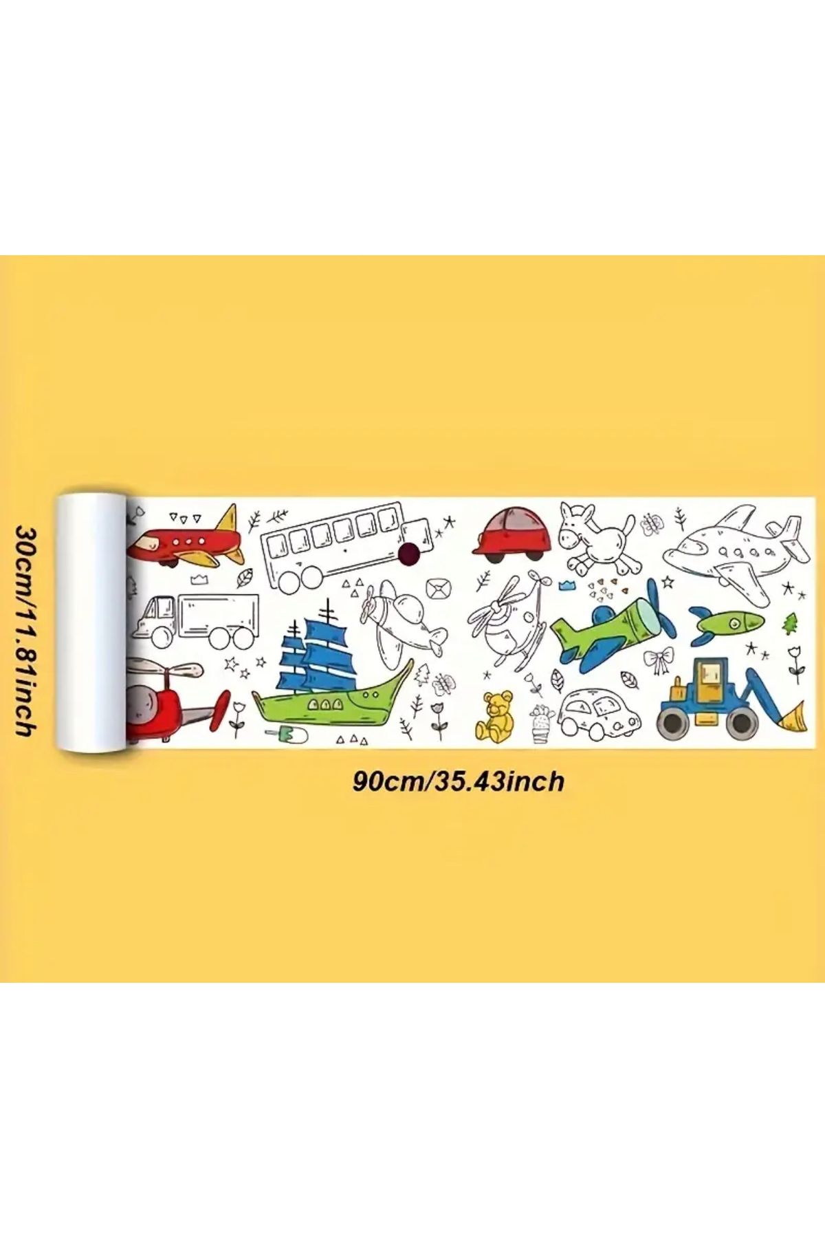 Çocuklar İçin Uzun Boyama Kağıdı (30x90cm) Boyama Etkinlik