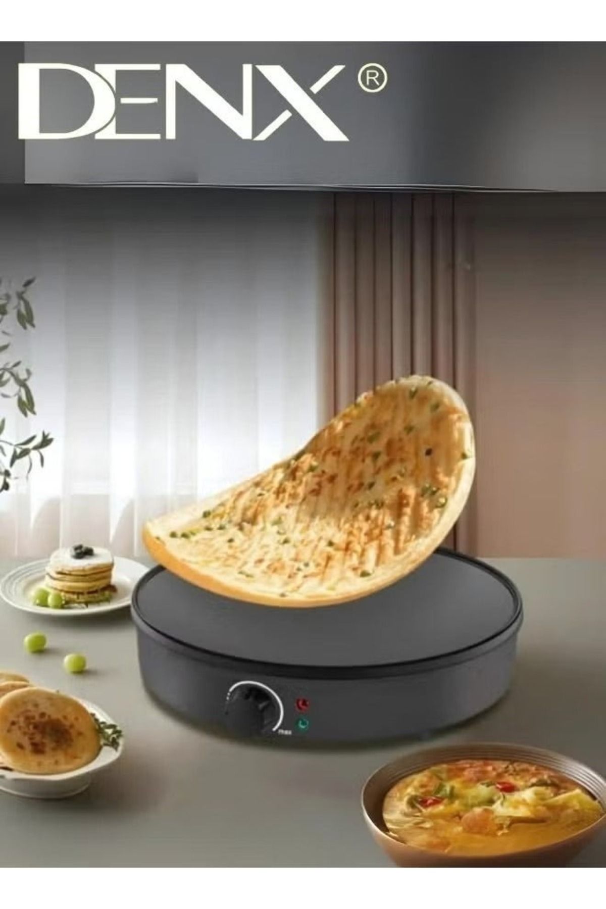 Denx-Pancake, Crepe and Waffle Maker, 1000W ,Heat Resistant,  with Non-Slip Surface DX2032 2